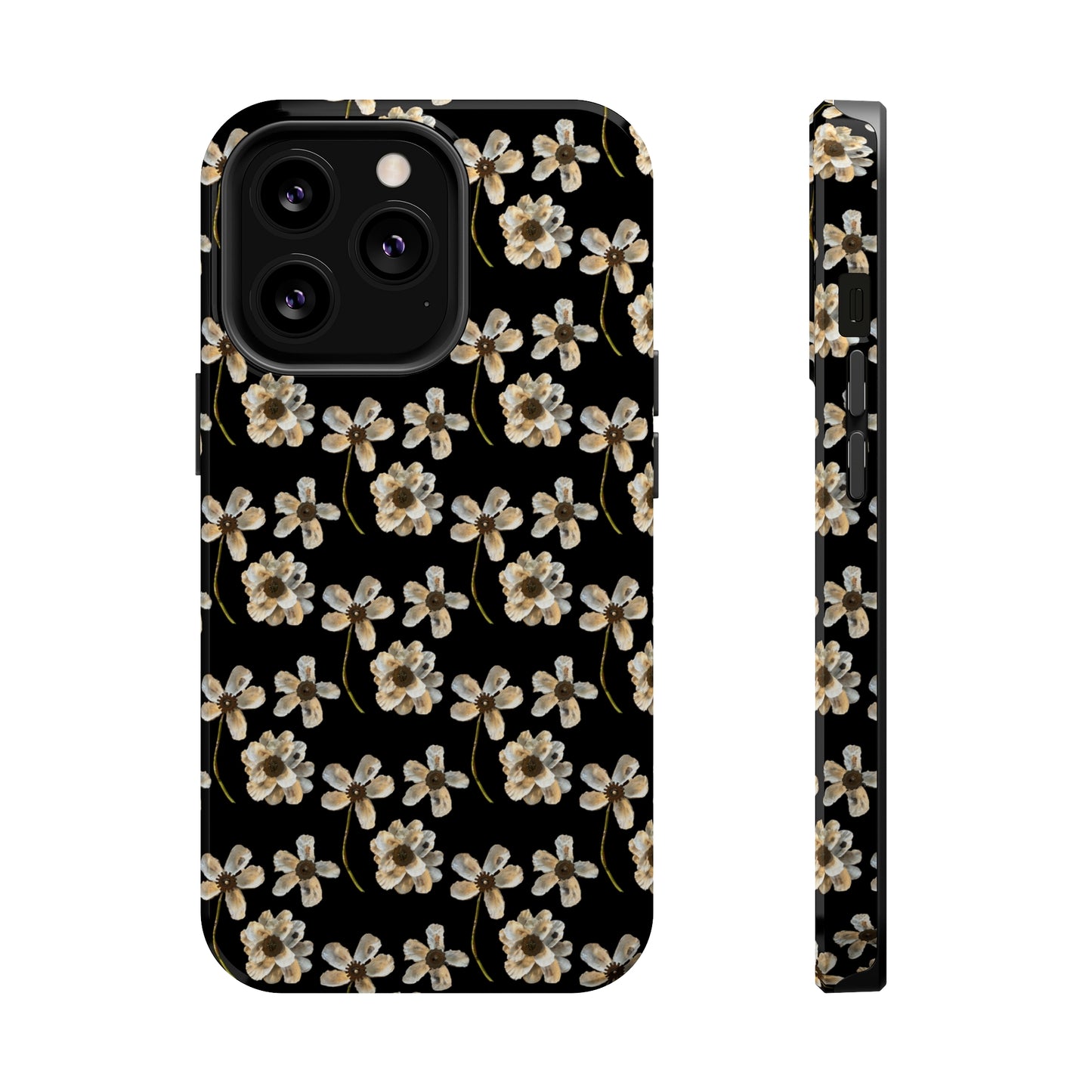 Custom iPhone MagSafe Tough Cases - Whimsy Oyster Petals Black