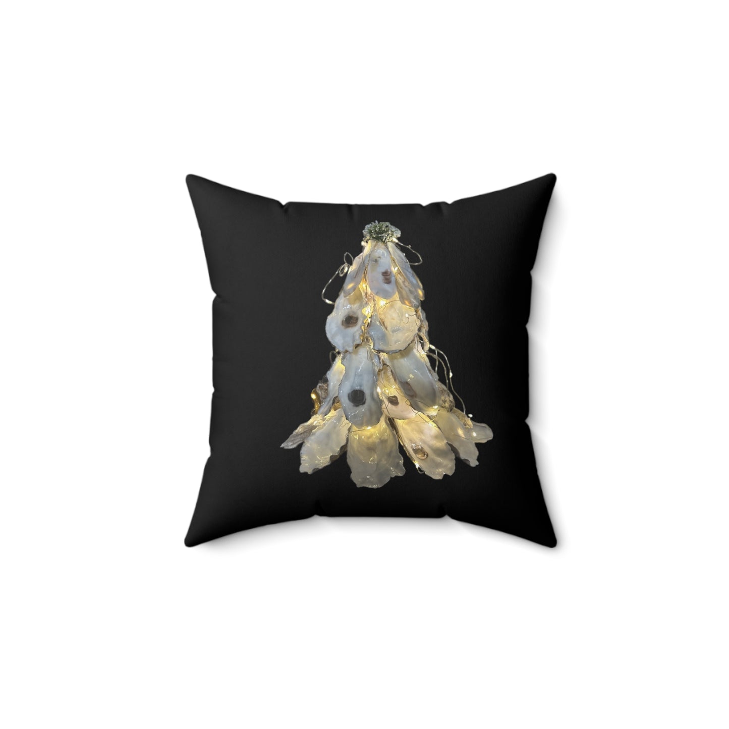 Winter Holiday Square 2-sided Pillows with Angel Cross Wreath/Christmas Tree Oyster Shell Designs