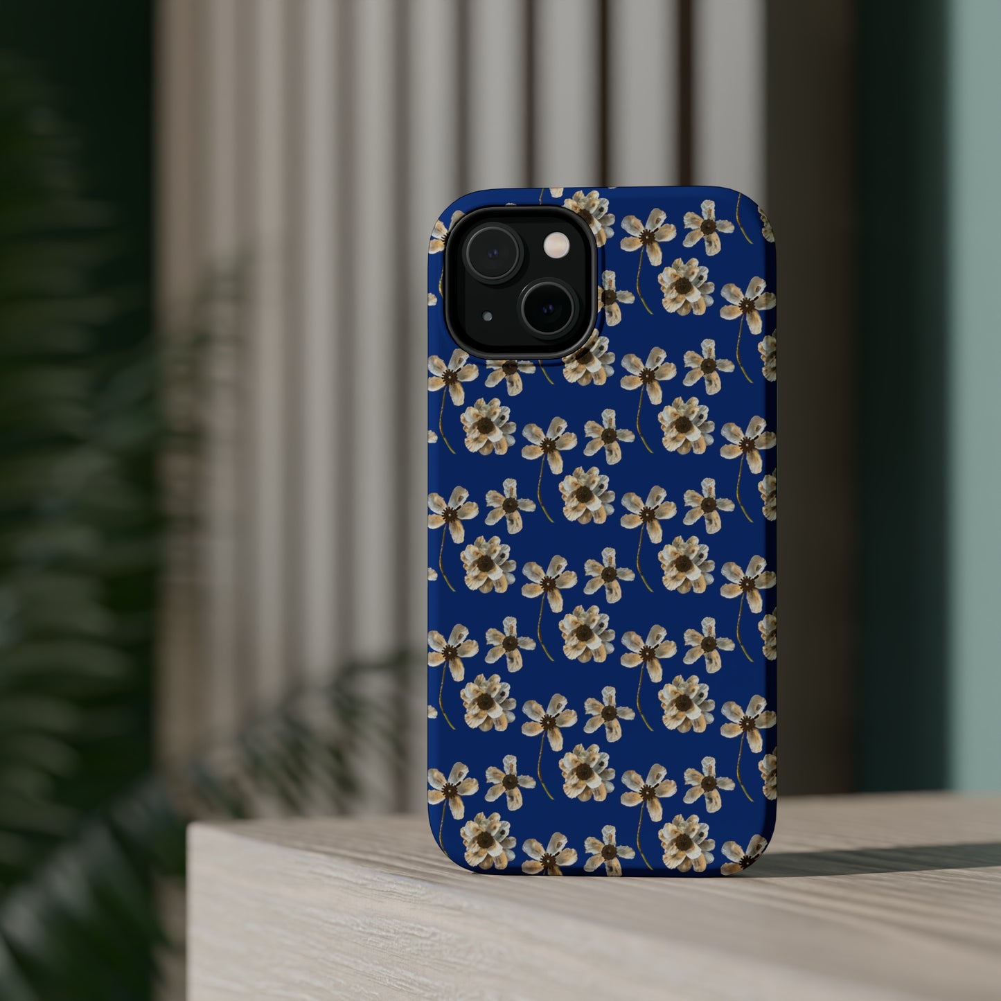 Custom iPhone MagSafe Tough Cases - Whimsy Oyster Petals Blue