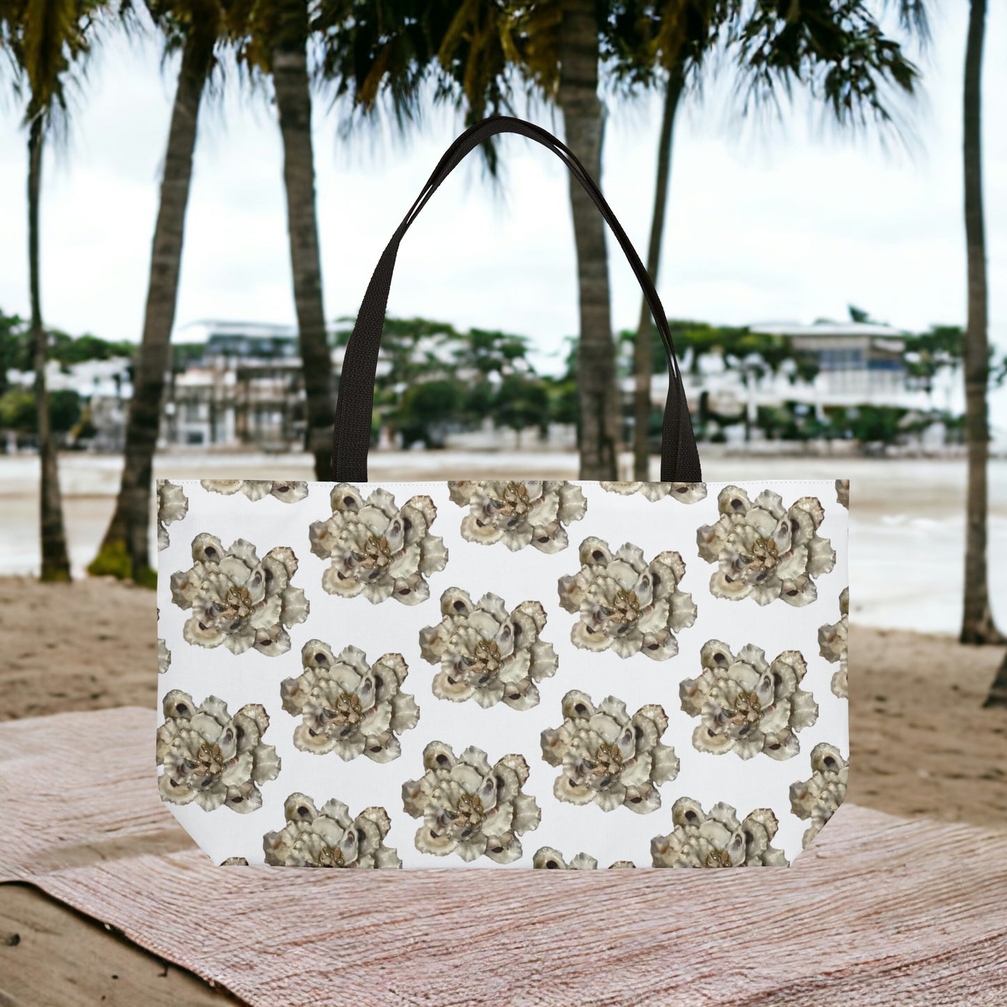 Extra Roomy Coastal Living Oyster Shell Decor Bag: Infuse Your Style with Beach Bliss