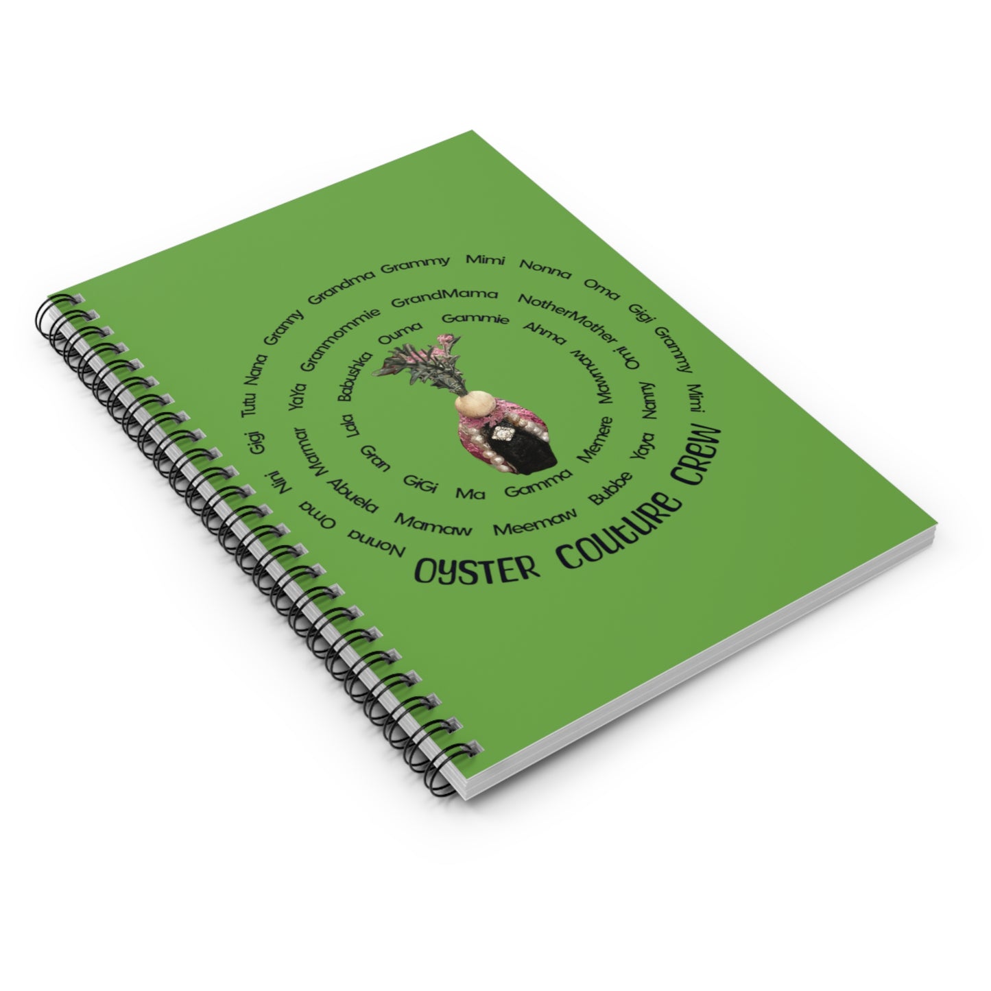 Spiral Notebook - Ruled Line Oyster Couture Characters Collection Names for Grandmother