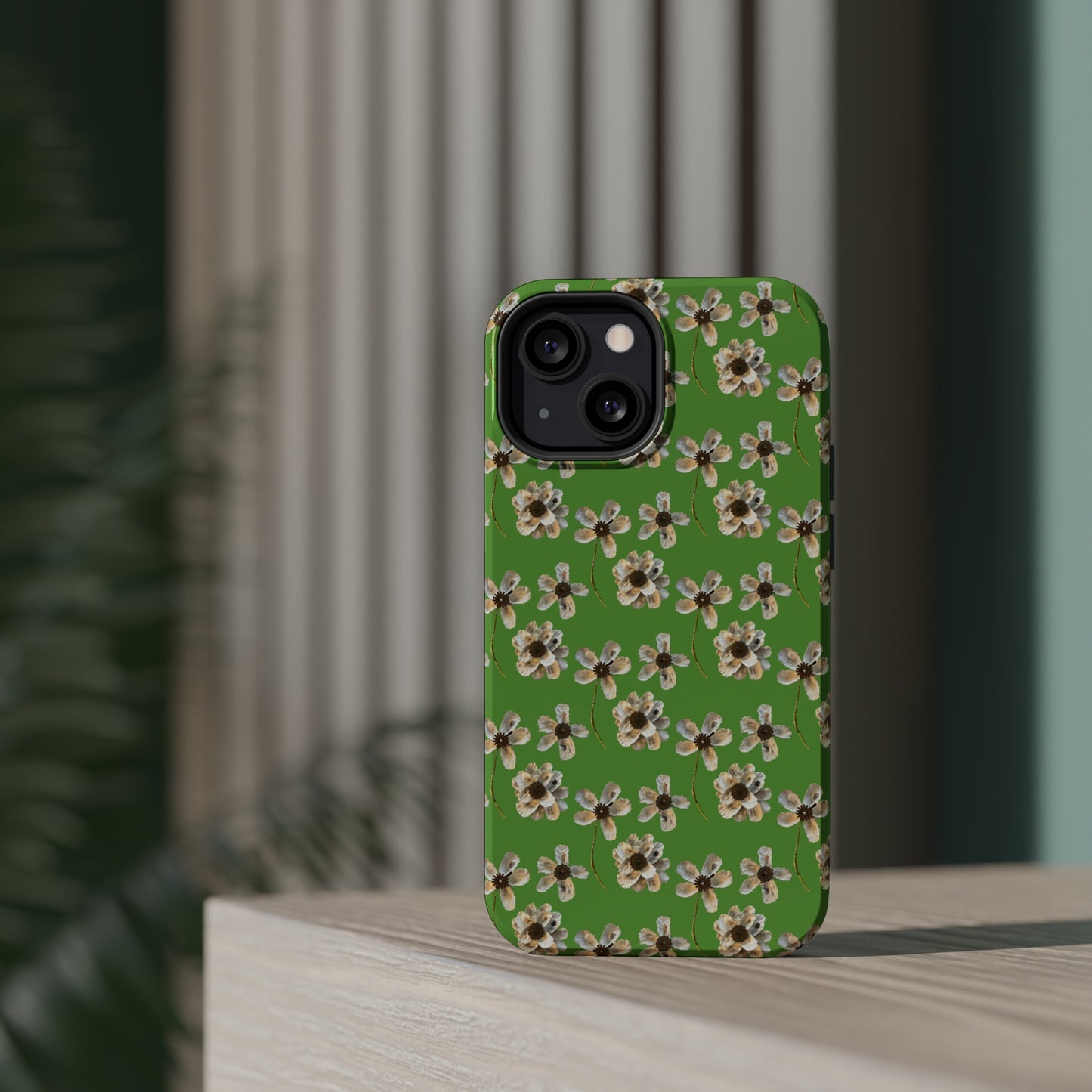 Custom iPhone MagSafe Tough Cases - Whimsy Oyster Petals Green