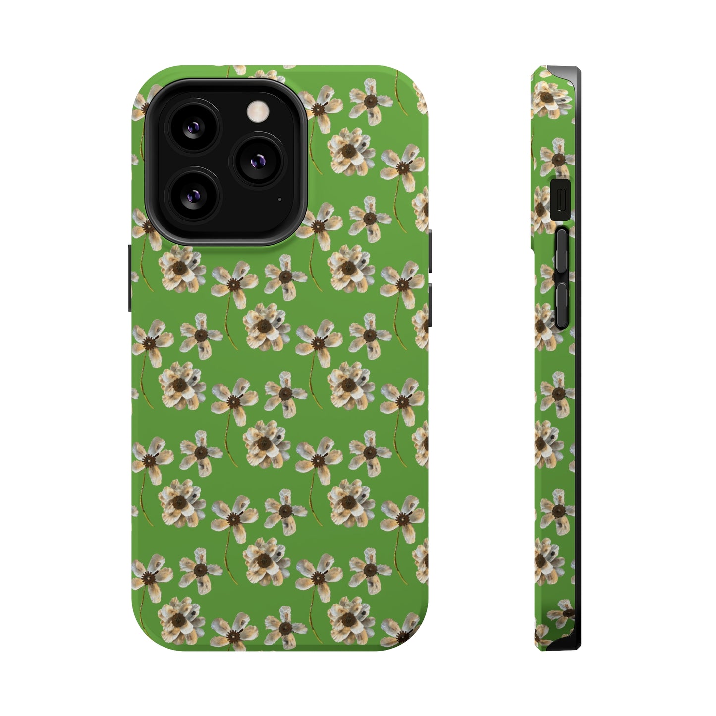 Custom iPhone MagSafe Tough Cases - Whimsy Oyster Petals Green