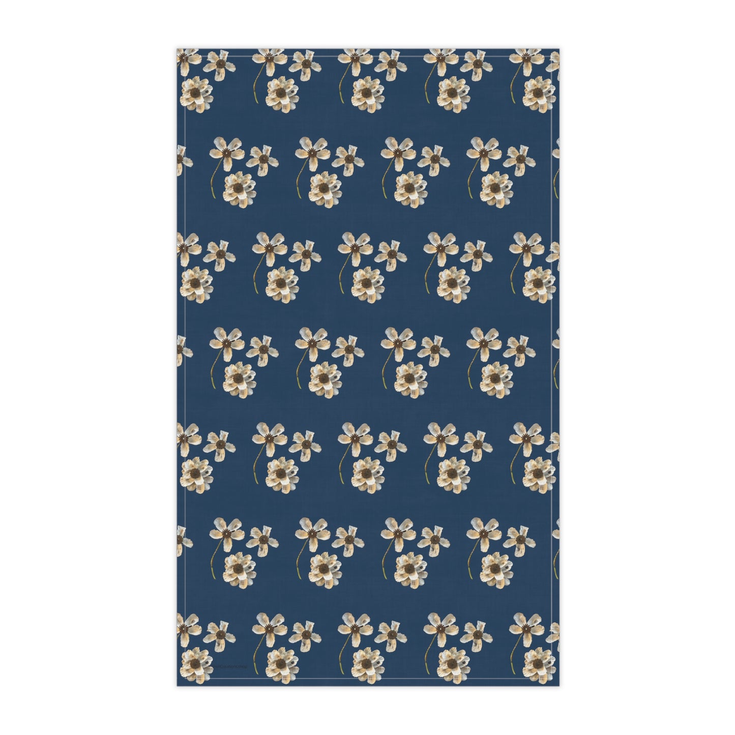 Tea Towel Oyster Shell Flowers Design Great for Fun Fall "Table Scapes, Oyster Roasts, Hostess gifts Choose Cotton or Polyester