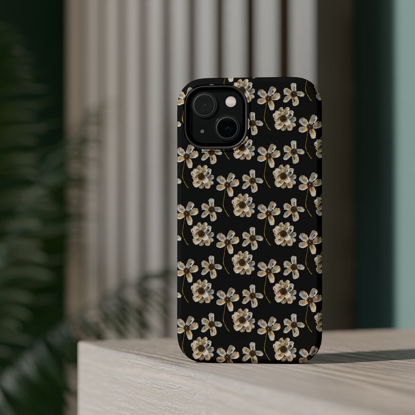 Custom iPhone MagSafe Tough Cases - Whimsy Oyster Petals Black