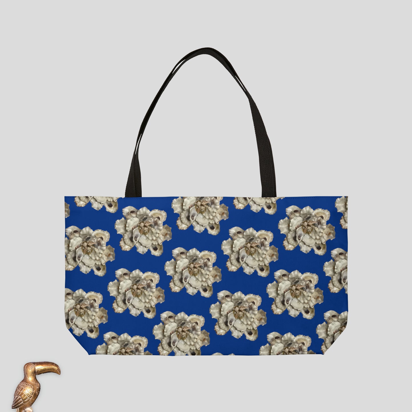 Extra Roomy Tote Bag with Exclusive Oyster Shell Art: Limited Edition Ocean Style