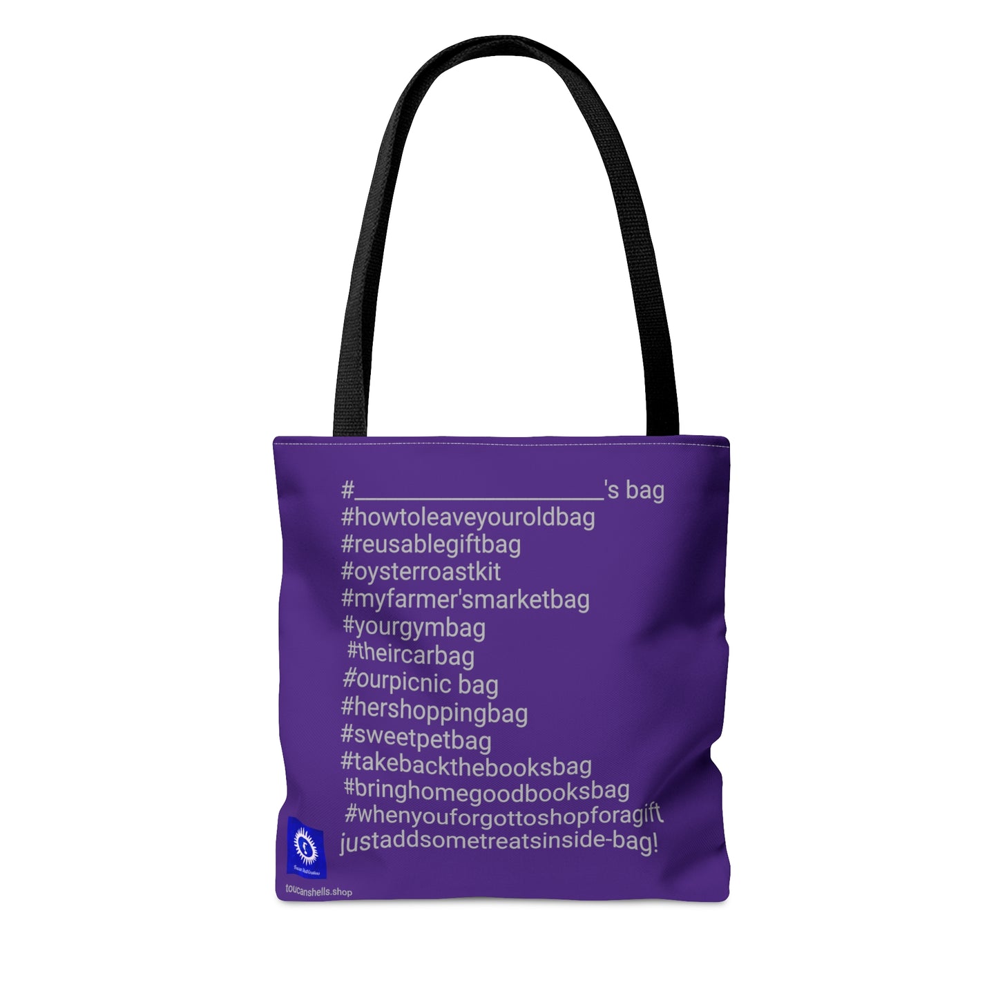 Royal Purple Island Queen Tote Bag For Fun Girl Groups, Fall Parties, Oyster Roasts, Re-usable gift bags, Carry all Tote, Isn't She Fun?