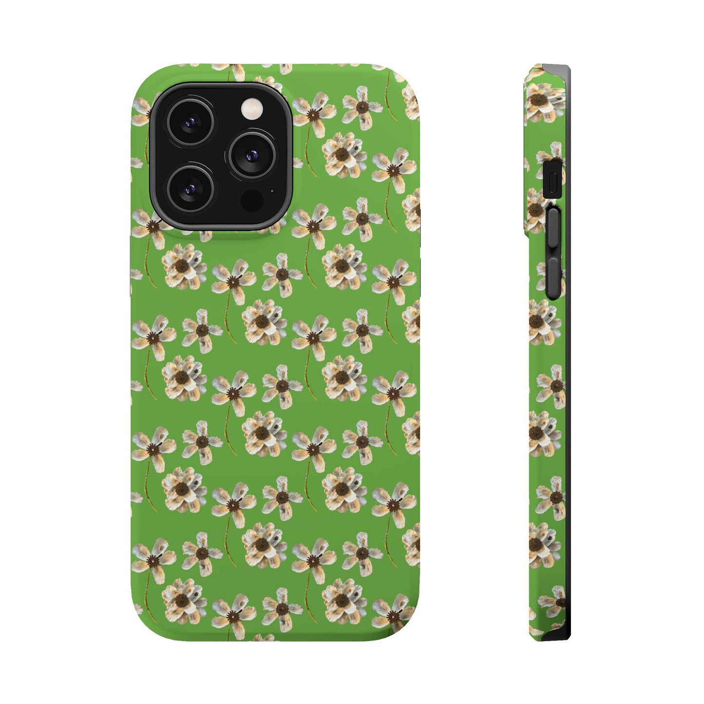 Custom iPhone MagSafe Tough Cases - Whimsy Oyster Petals Green