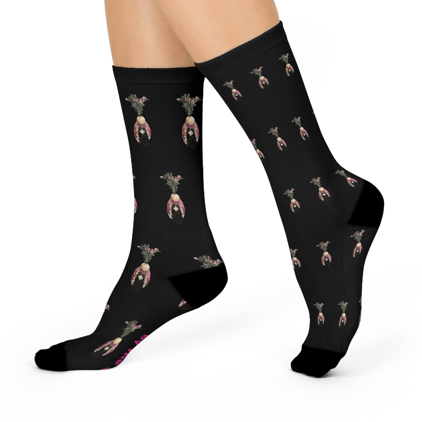 Diamond Isle Queen black socks, Mix and match for teens and adults, Extra Cushioned Crew Socks with Novelty Seashell figures, ocean theme, sea life inspired, socks for women, socks for men, girly girls