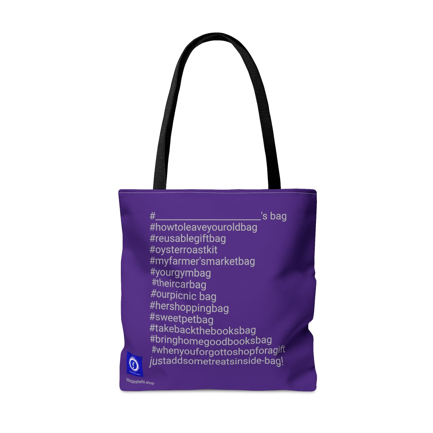 Royal Purple Island Queen Tote Bag For Fun Girl Groups, Fall Parties, Oyster Roasts, Re-usable gift bags, Carry all Tote, Isn't She Fun?