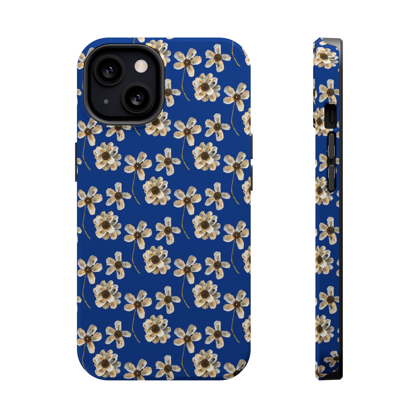 Custom iPhone MagSafe Tough Cases - Whimsy Oyster Petals Blue