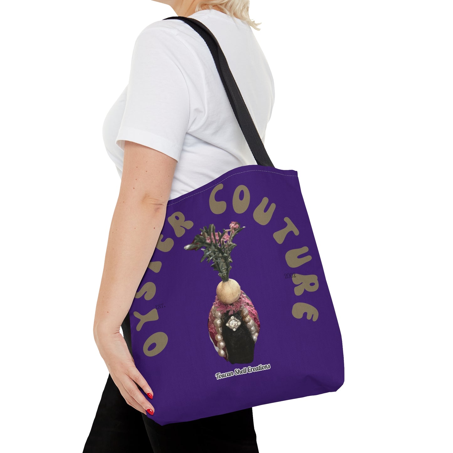 Royal Purple Island Queen Tote Bag For Fun Girl Groups, Fall Parties, Oyster Roasts, Re-usable gift bags, Carry all Tote, Isn't She Fun?