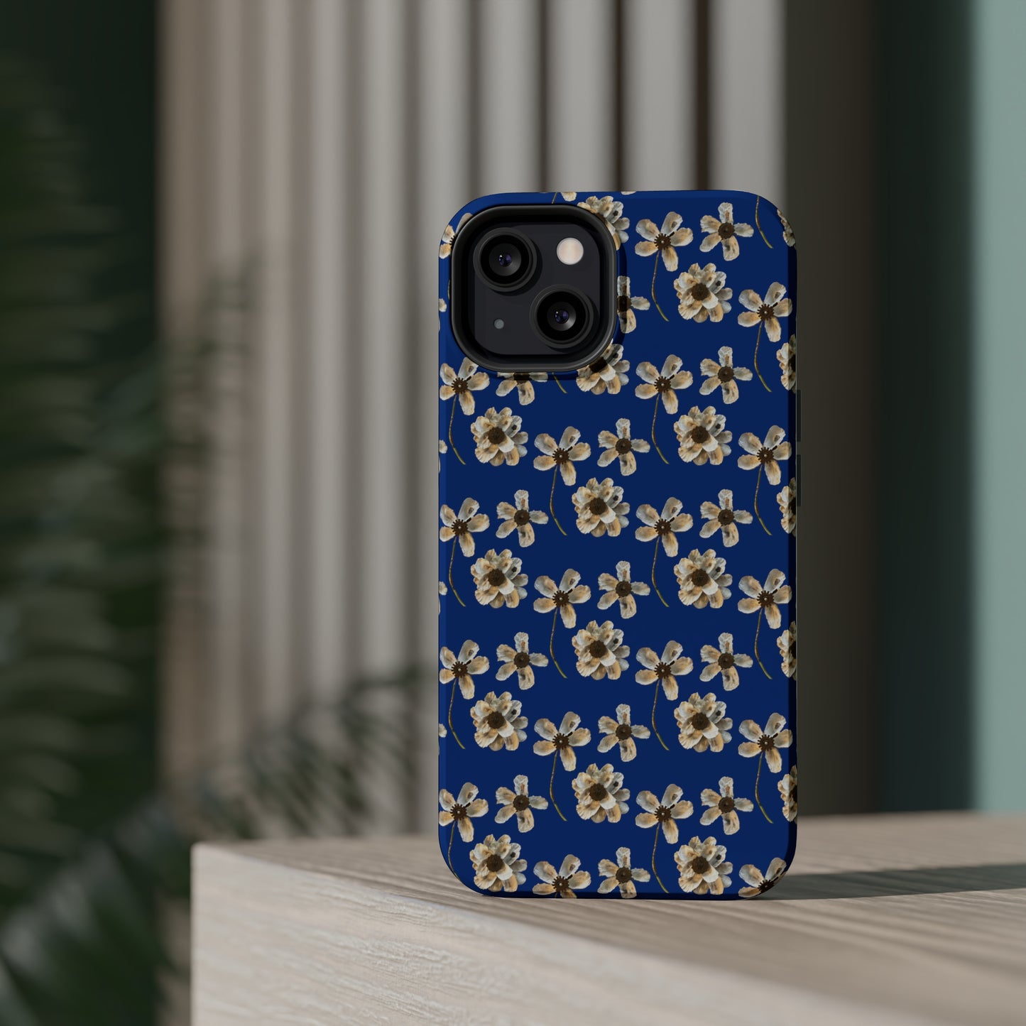 Custom iPhone MagSafe Tough Cases - Whimsy Oyster Petals Blue