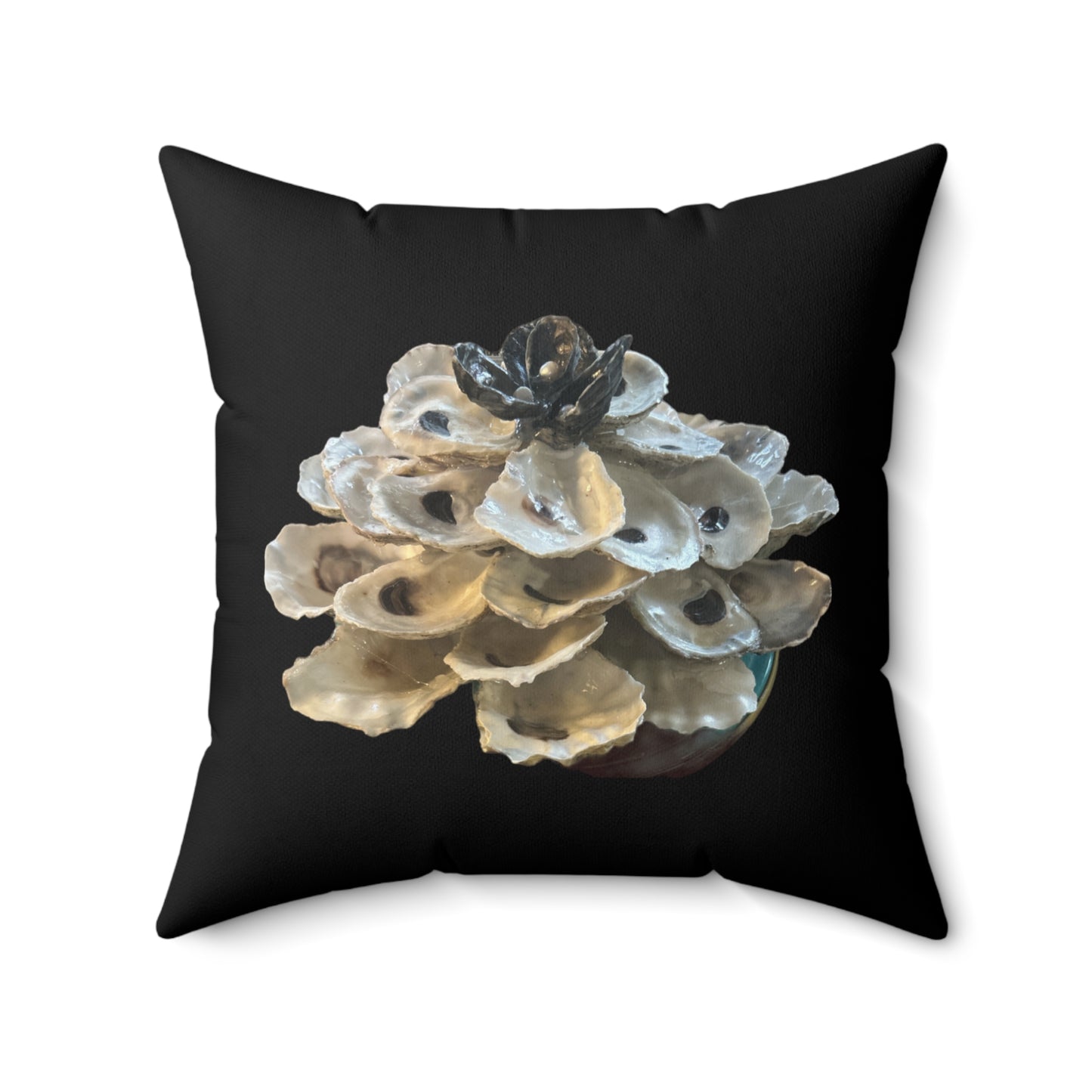 Black and White Oyster Shells floral ONE sided design, mom gift, housewarming gift, beach pillows, Christmas pillows, holiday decor