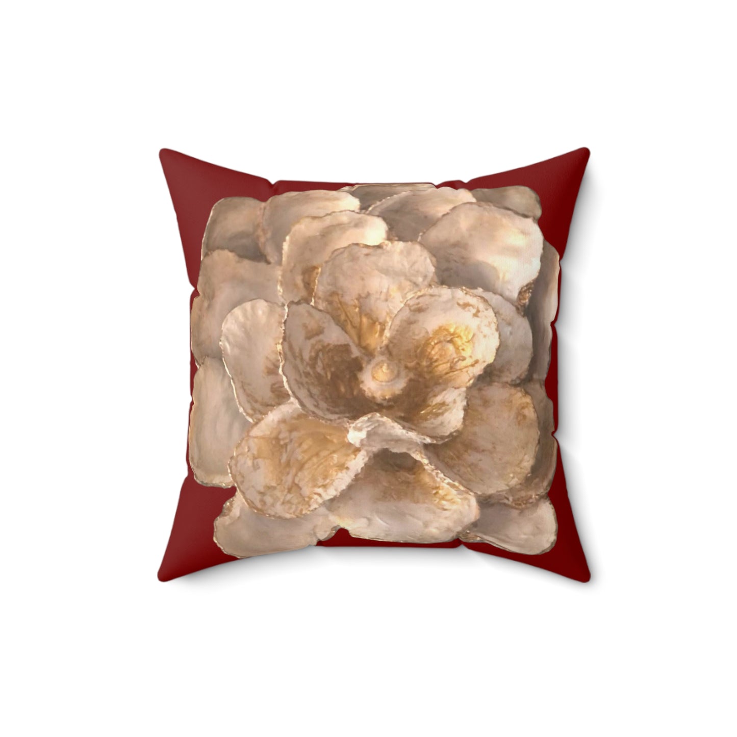 Lux Red Oyster Shell White and Gold ONE sided print Throw Pillows, Christmas pillows, holiday pillows, fun, mix and match, easy home decor