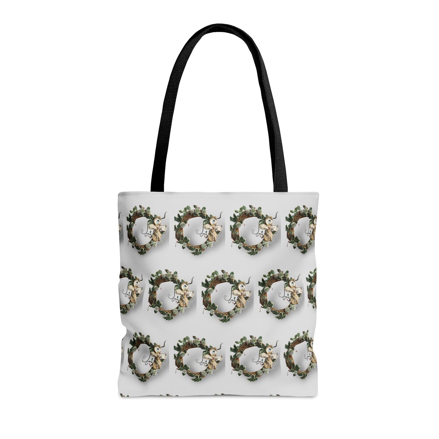 Tote Bag in 3 sizes! Holly and Angel Wreath reusable bag for Girl groups, Wedding parties, Church groups, Club gifts, Shopping, Beach - Holly and Oyster Shell Angel Wreath