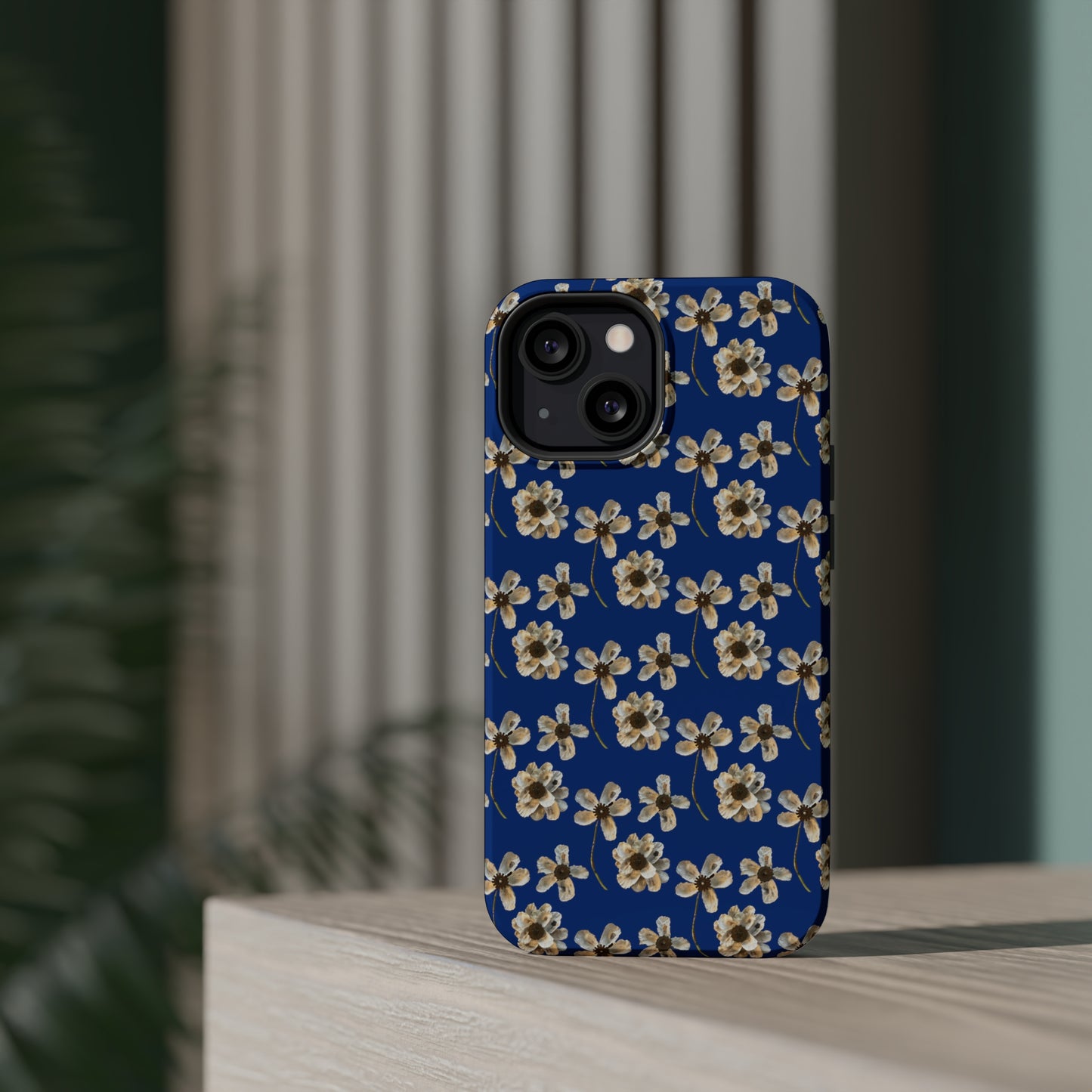 Custom iPhone MagSafe Tough Cases - Whimsy Oyster Petals Blue