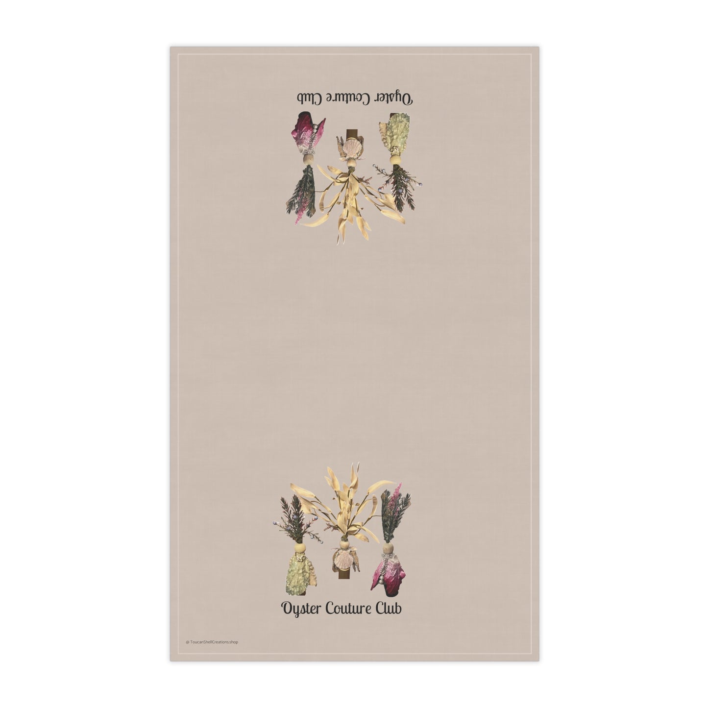 Tea Towel Oyster Shell Queenly Characters Fun Art Prints Towels Great for Chefs and Shuckers Choose Cotton or Polyester