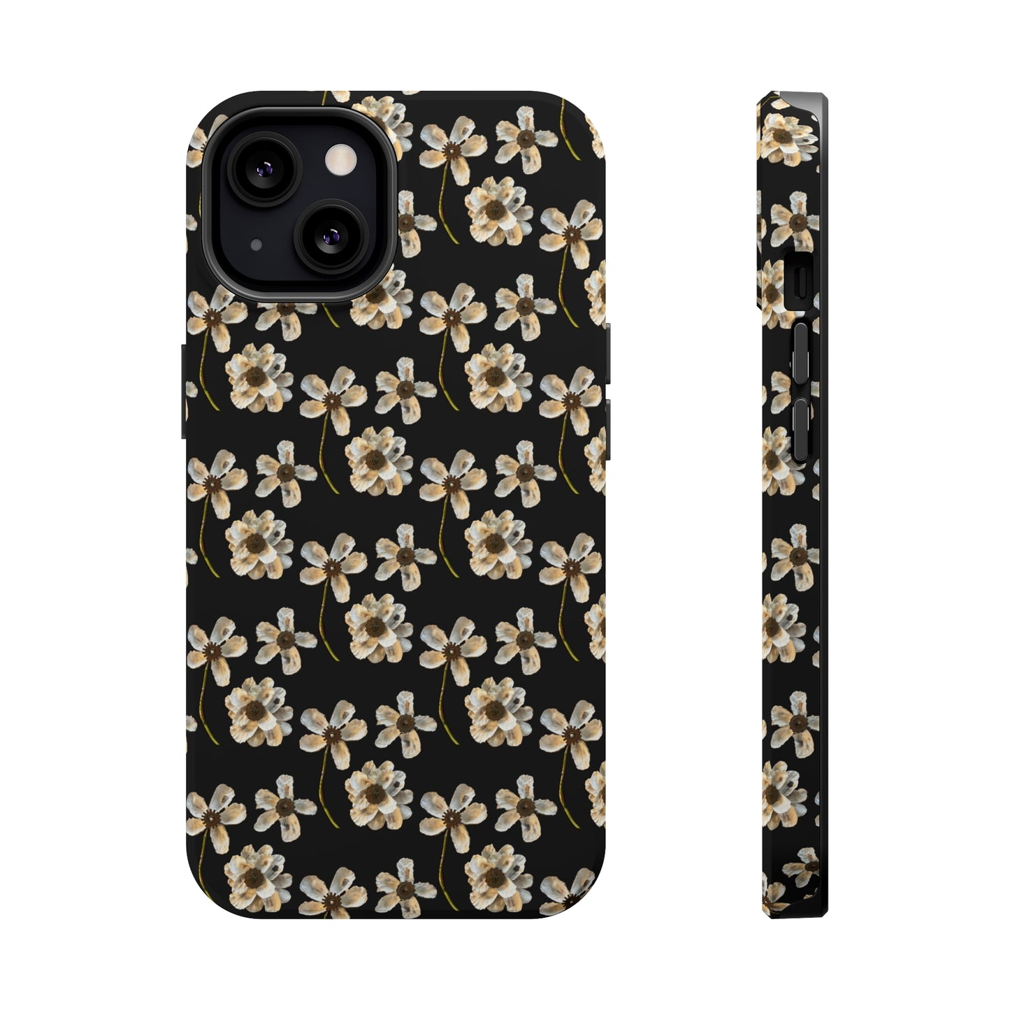 Custom iPhone MagSafe Tough Cases - Whimsy Oyster Petals Black