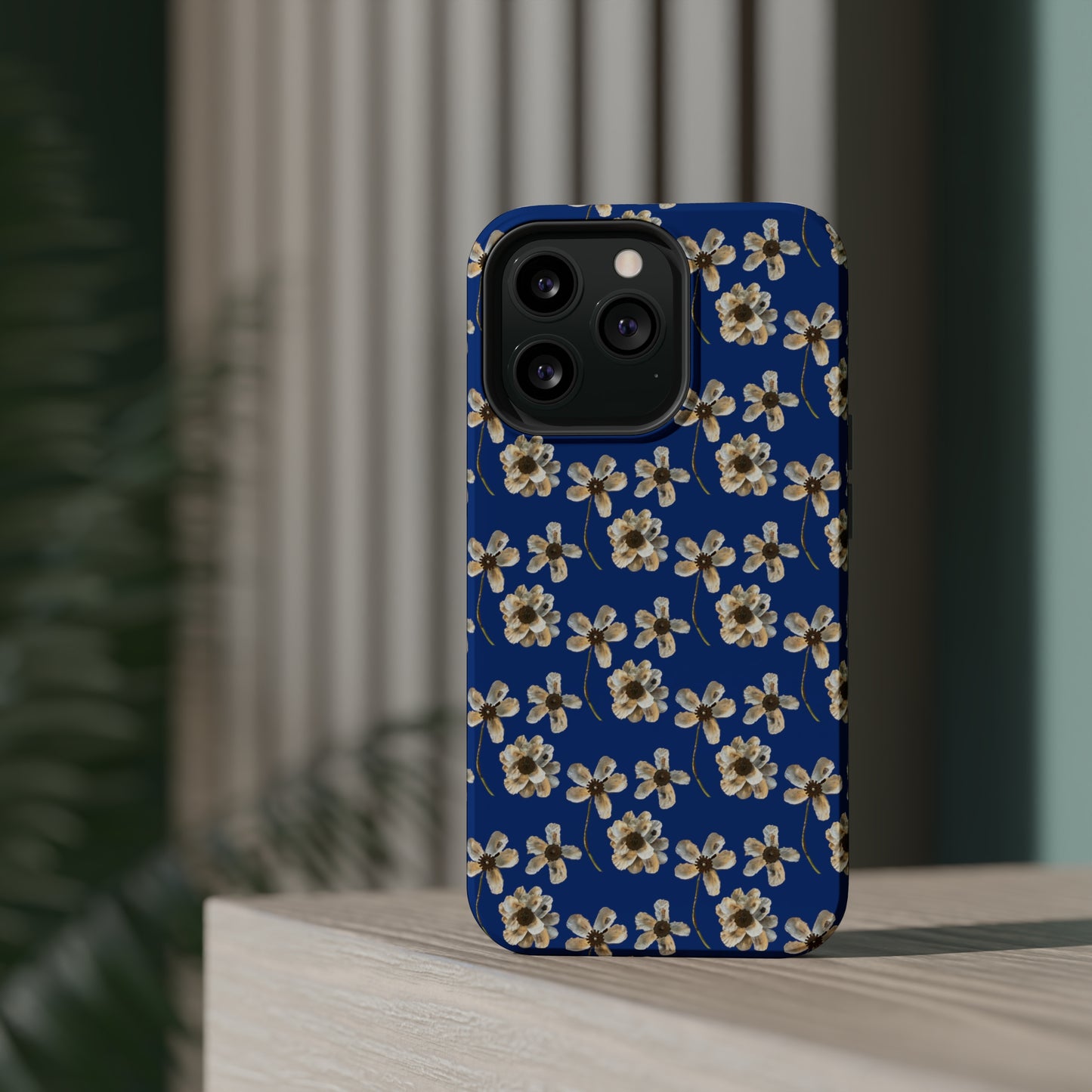 Custom iPhone MagSafe Tough Cases - Whimsy Oyster Petals Blue