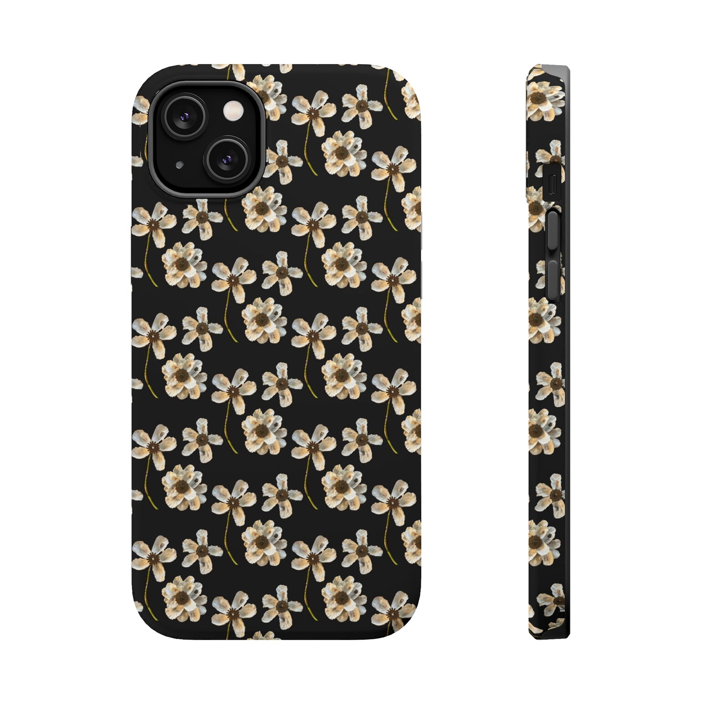 Custom iPhone MagSafe Tough Cases - Whimsy Oyster Petals Black