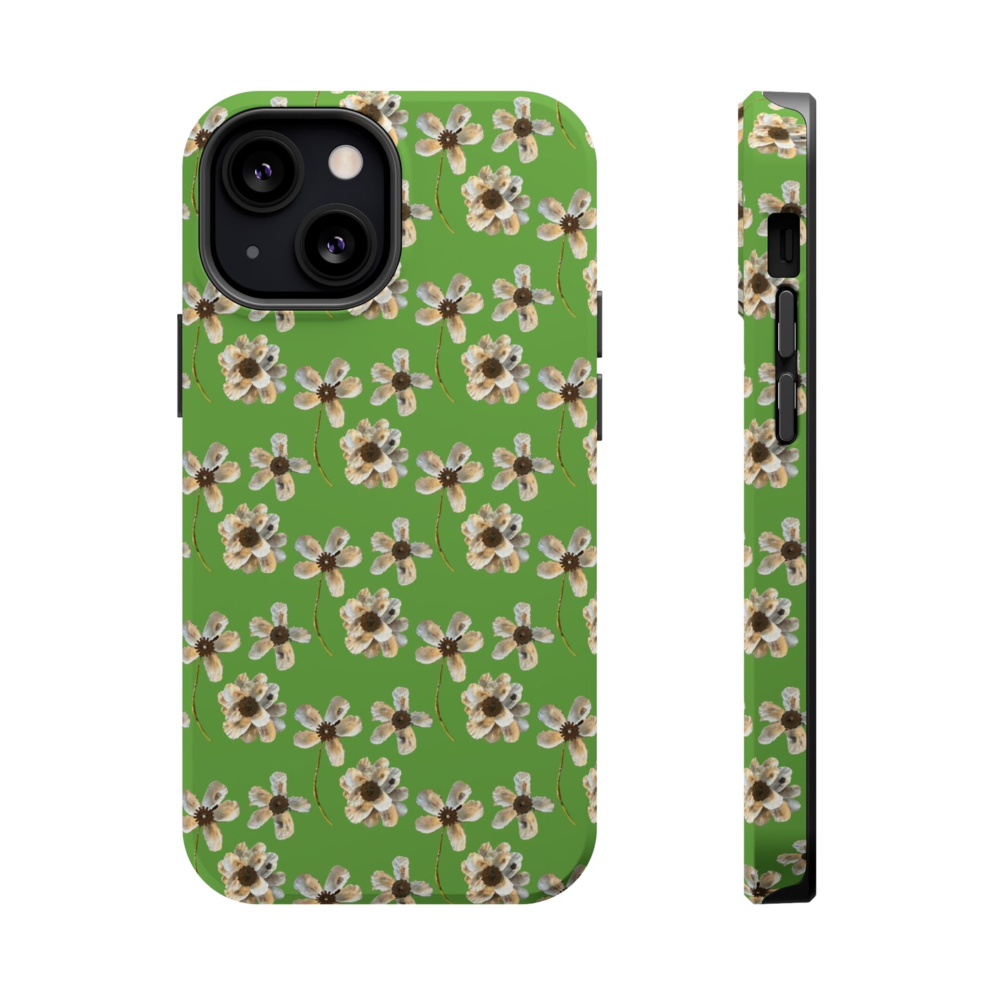 Custom iPhone MagSafe Tough Cases - Whimsy Oyster Petals Green