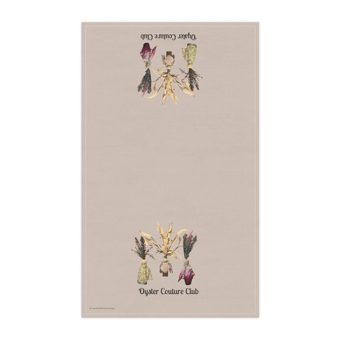 Kitchen Towel Oyster Shell Queenly Characters Choose Cotton or Polyester