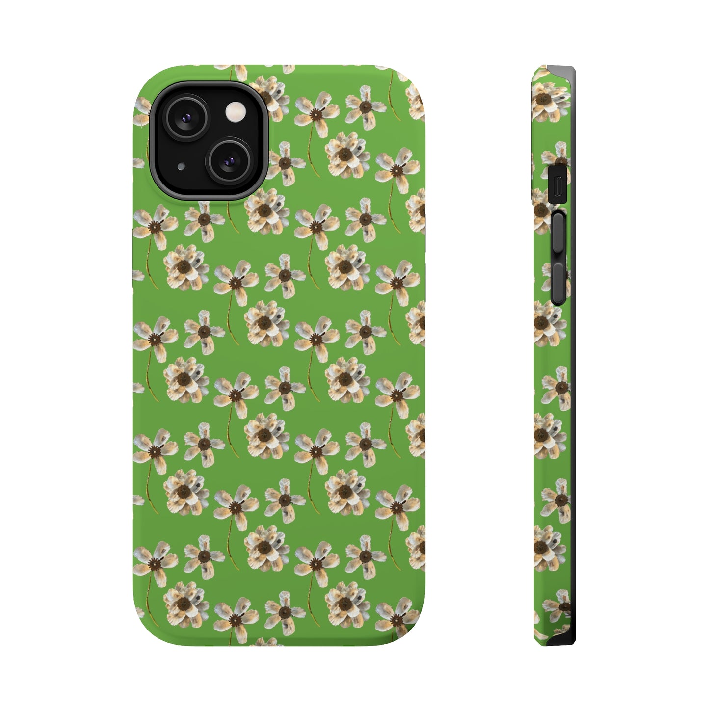 Custom iPhone MagSafe Tough Cases - Whimsy Oyster Petals Green