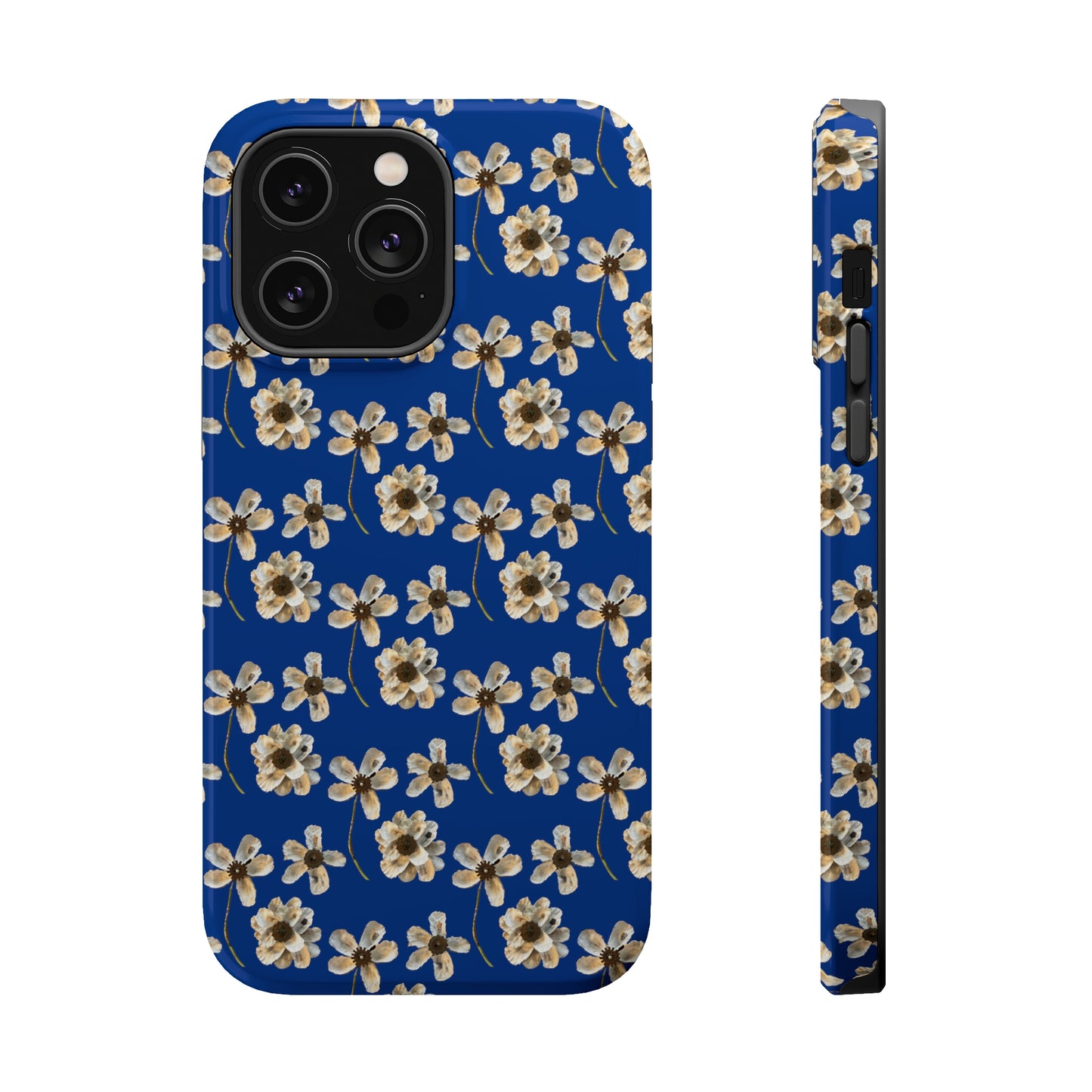 Custom iPhone MagSafe Tough Cases - Whimsy Oyster Petals Blue