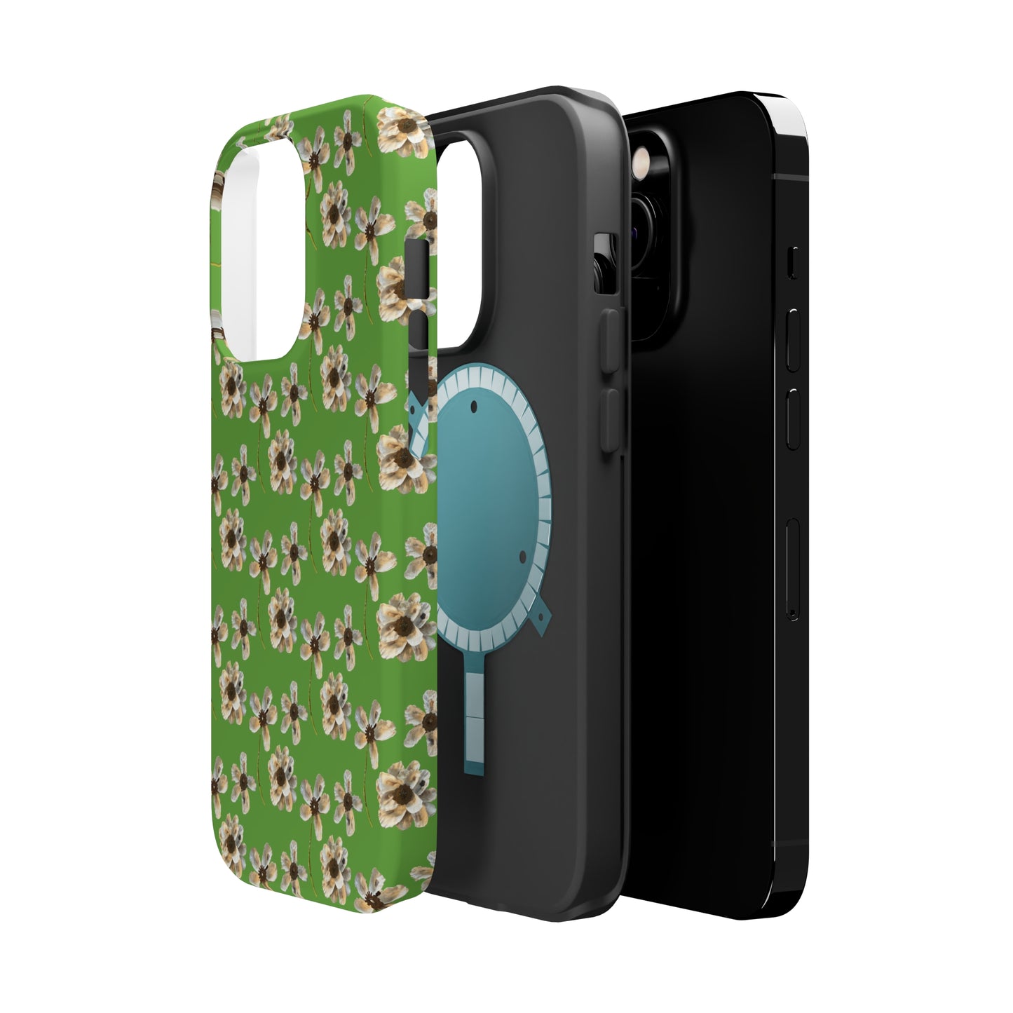 Custom iPhone MagSafe Tough Cases - Whimsy Oyster Petals Green