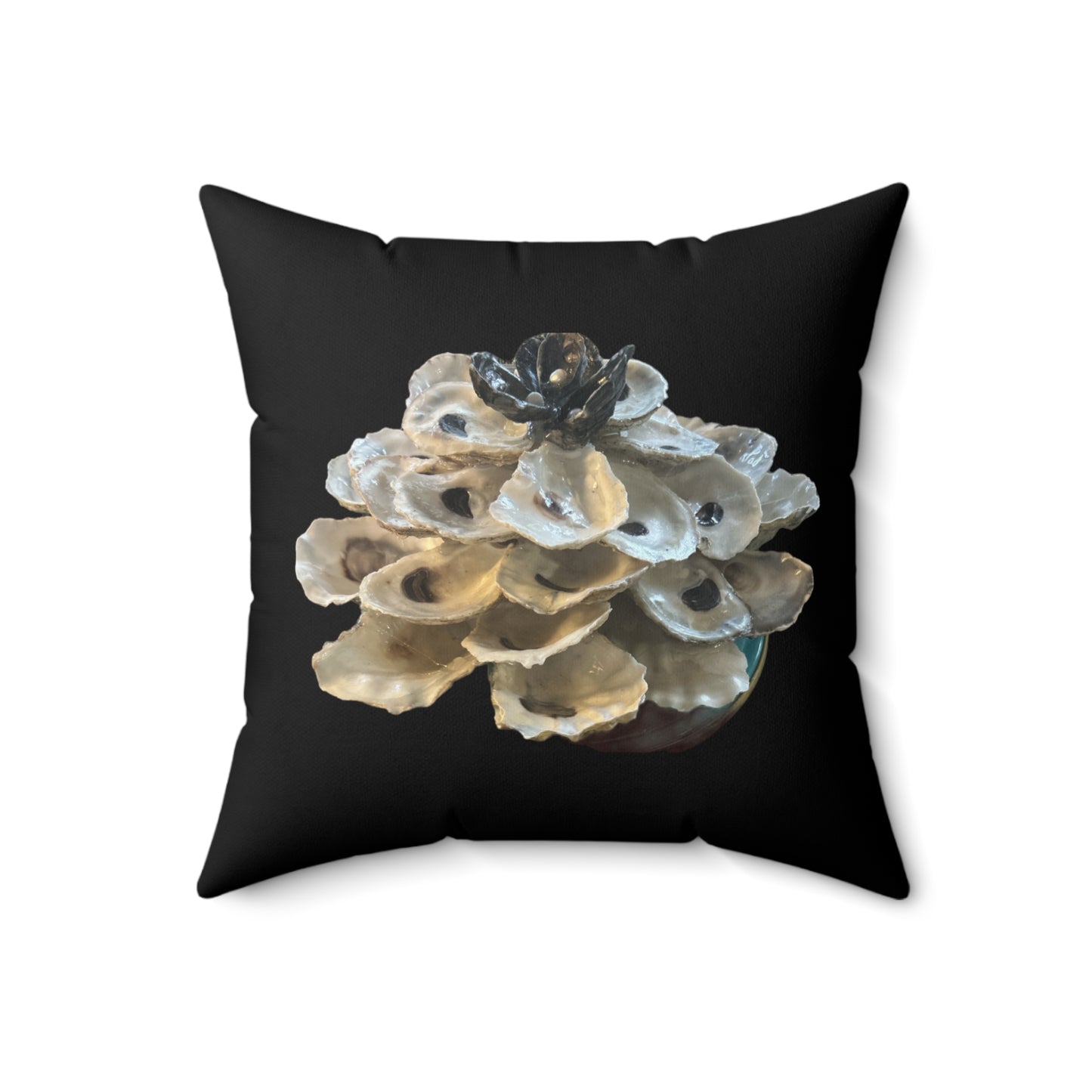 Black and White Oyster Shells floral ONE sided design, mom gift, housewarming gift, beach pillows, Christmas pillows, holiday decor