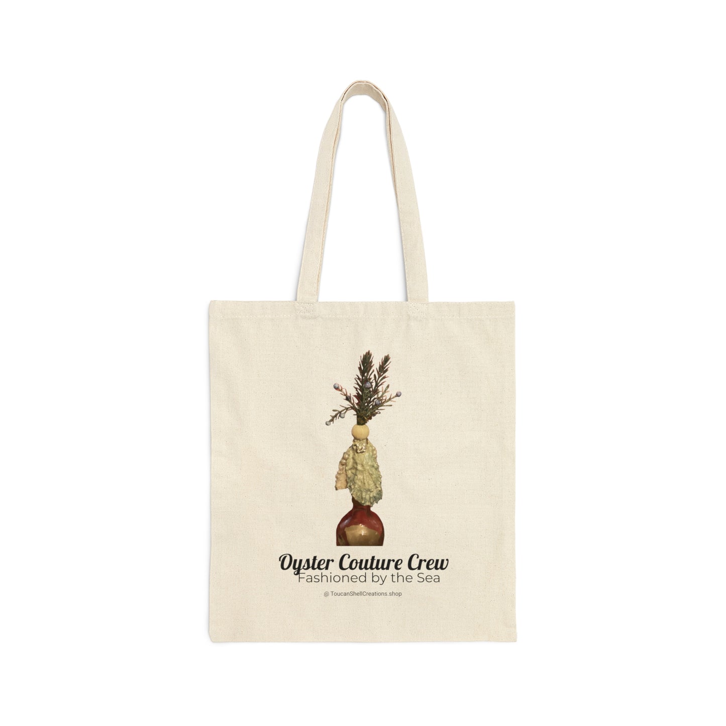 Reusable Cotton Canvas Tote Bag: Is THIS GlamMom or Modern Grandmother? Coastal Characters Art Oyster Shell Prints are Collectible