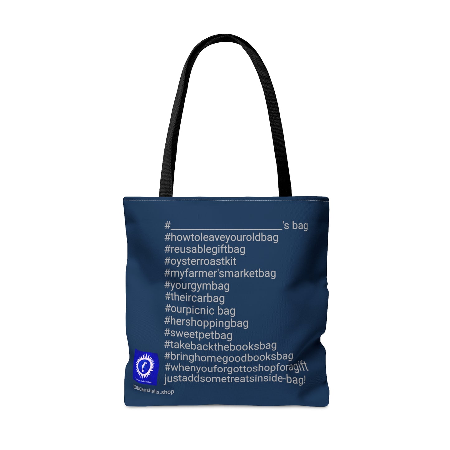 Midnight Blue Tote Bag for Fun Groups and Gifts Kit,  Halloween ,essential for oyster roasts kit: add oyster knives, personal coosie and towels!