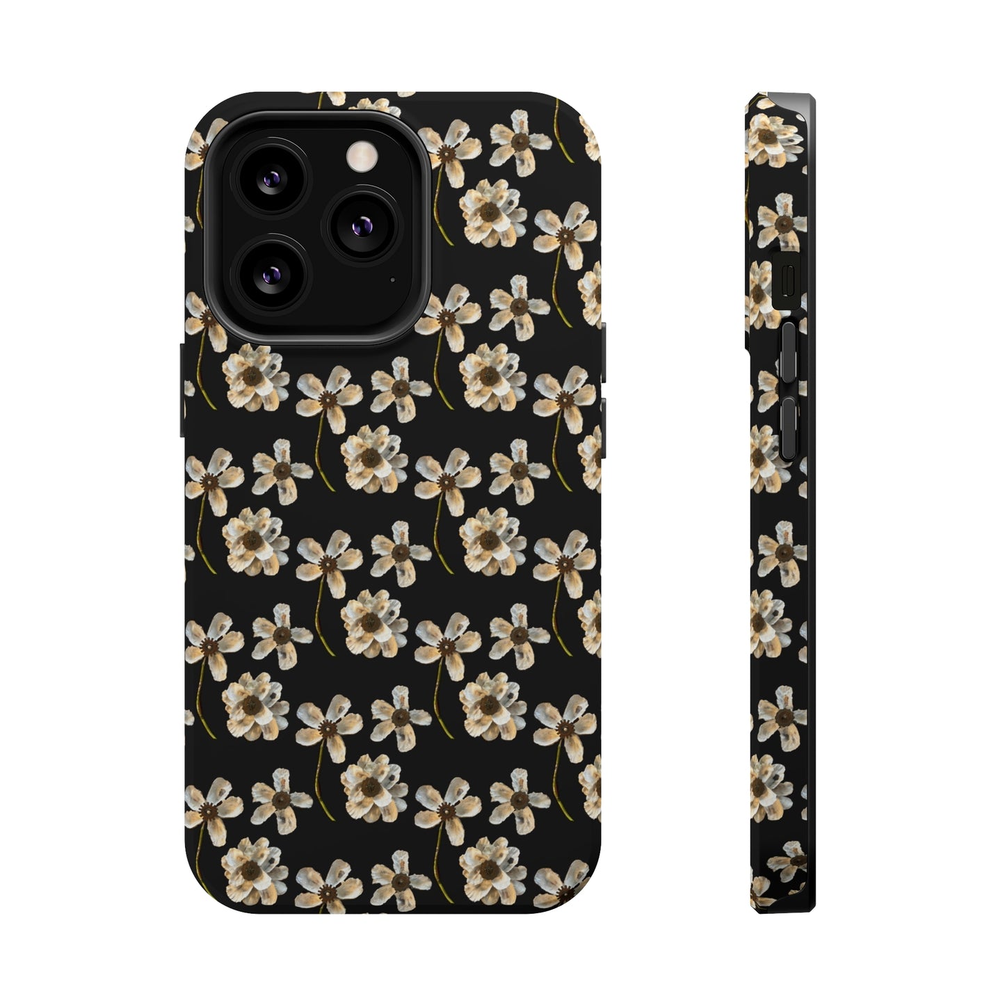 Custom iPhone MagSafe Tough Cases - Whimsy Oyster Petals Black