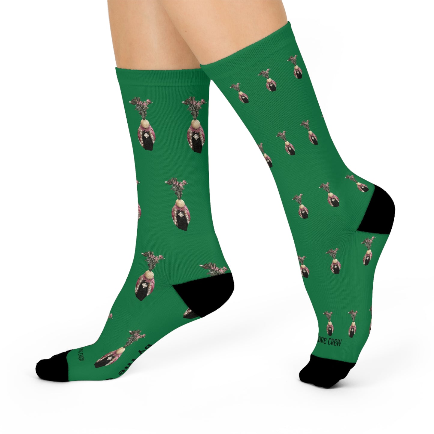 Diamond Isle Queen green socks, Mix and match for teens and adults, Extra Cushioned Crew Socks with Novelty Seashell figures, ocean theme, sea life inspired, socks for women, socks for men, girly girls