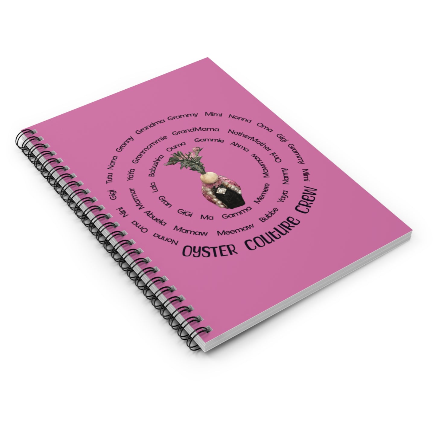 Spiral Notebook - Ruled Line Oyster Couture Characters Collection Names for Grandmother