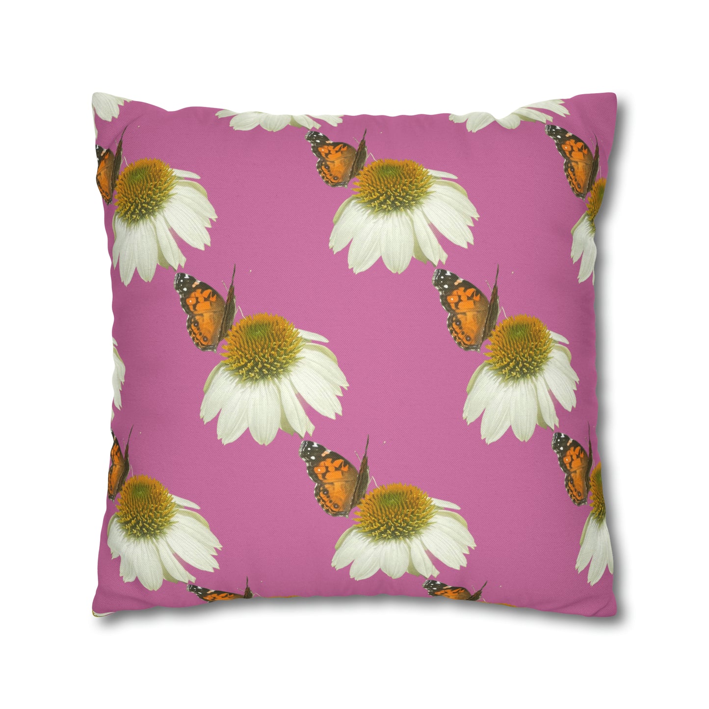 Square Pillow Case Spring Butterfly and Flower