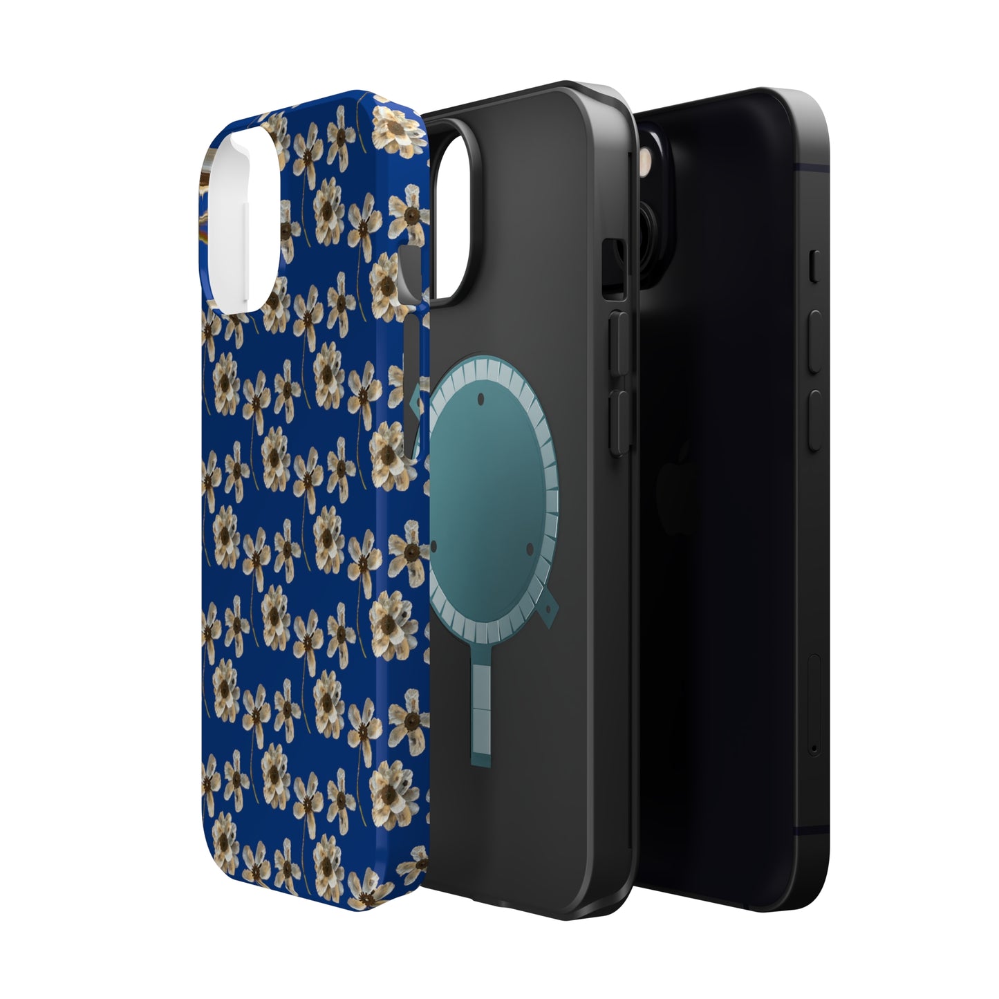 Custom iPhone MagSafe Tough Cases - Whimsy Oyster Petals Blue