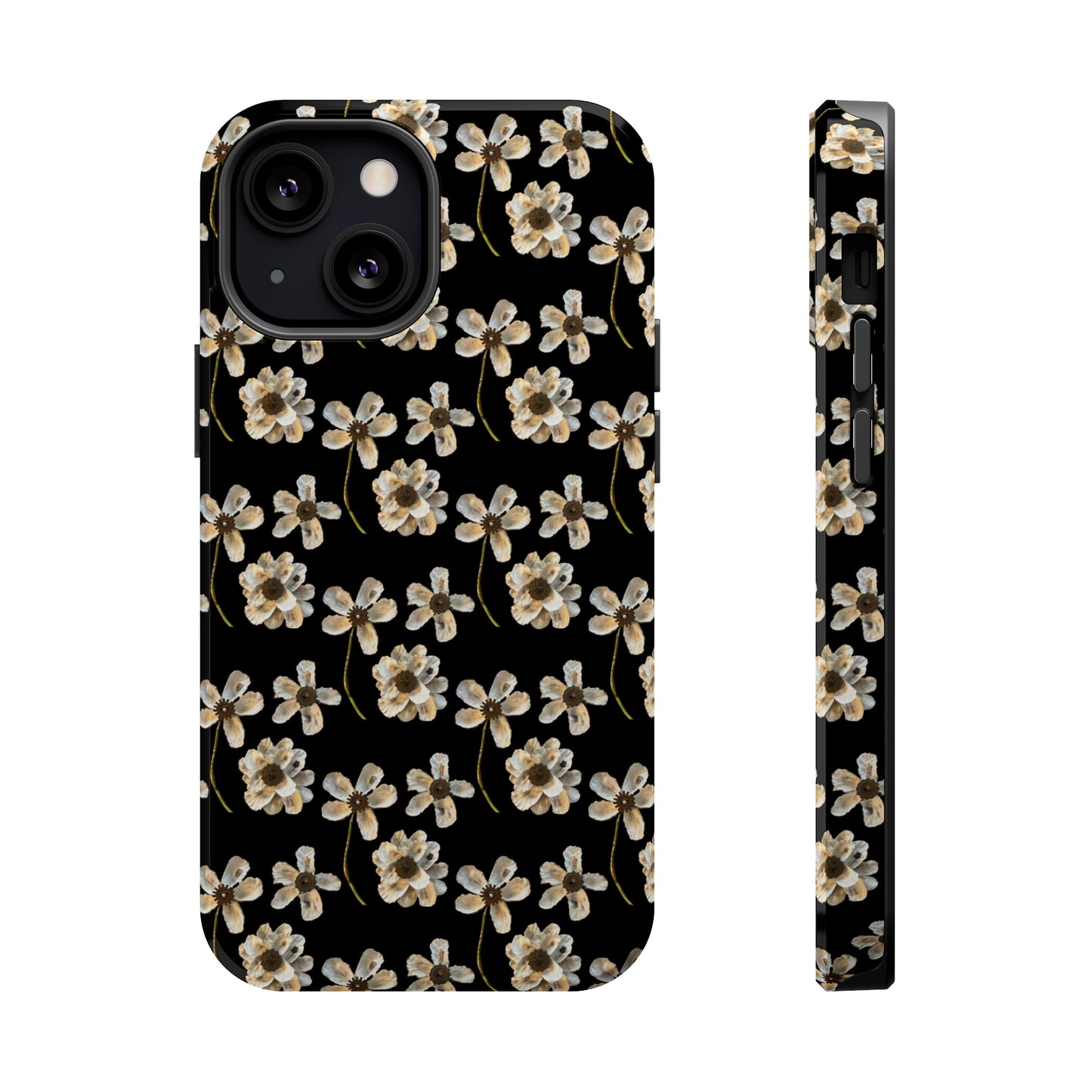 Custom iPhone MagSafe Tough Cases - Whimsy Oyster Petals Black