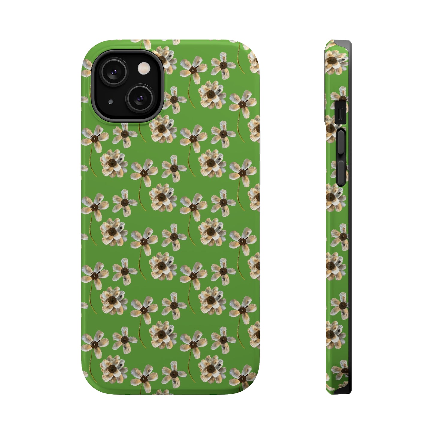 Custom iPhone MagSafe Tough Cases - Whimsy Oyster Petals Green