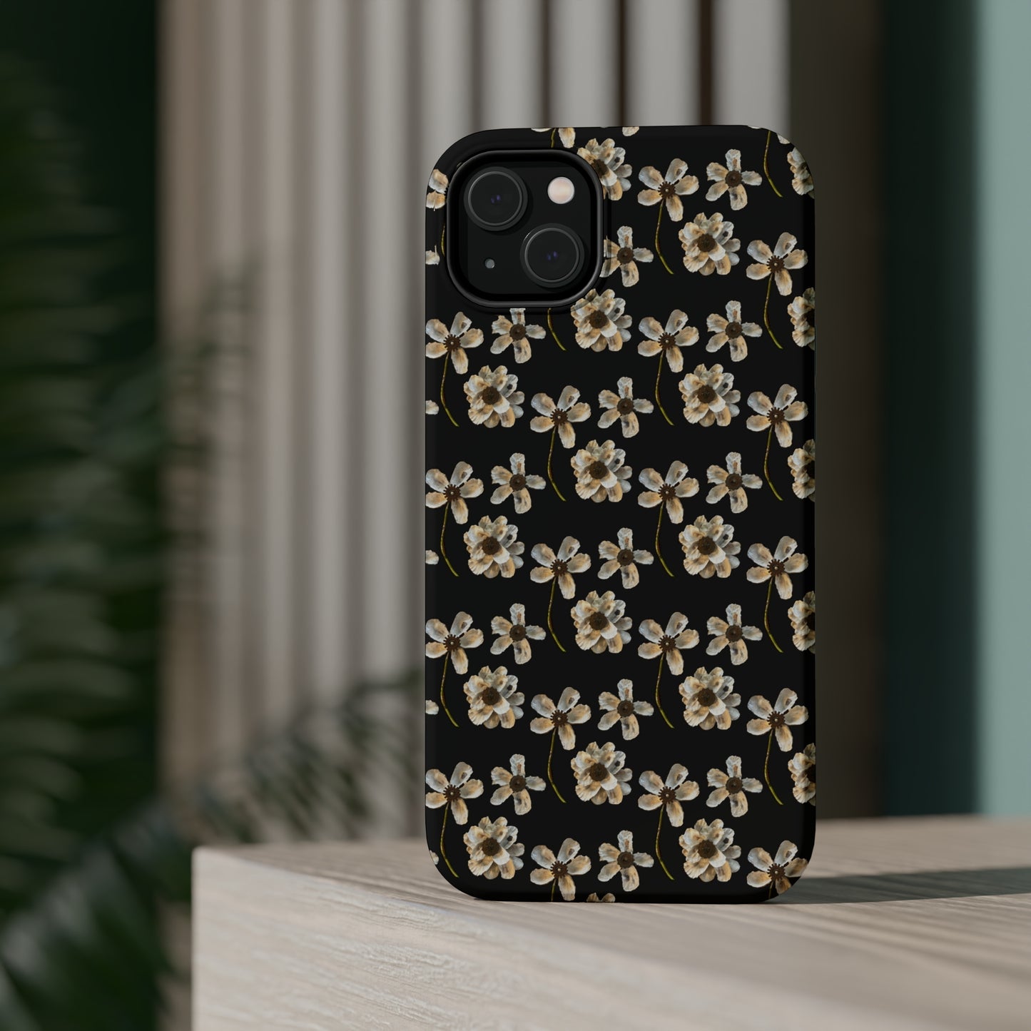 Custom iPhone MagSafe Tough Cases - Whimsy Oyster Petals Black