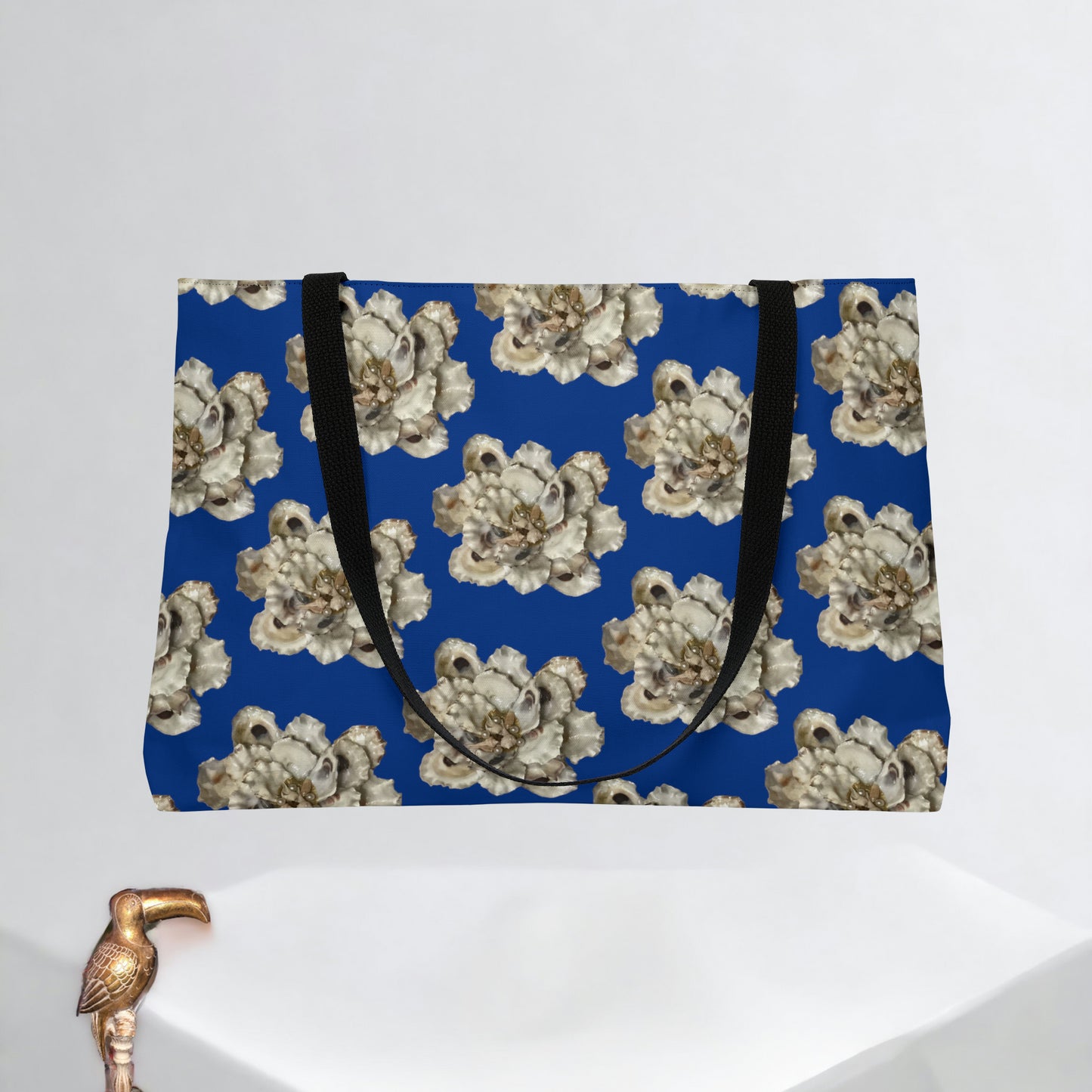 Extra Roomy Tote Bag Handcrafted Oyster Shell Art: Replace Your Bag with Coastal Beauty