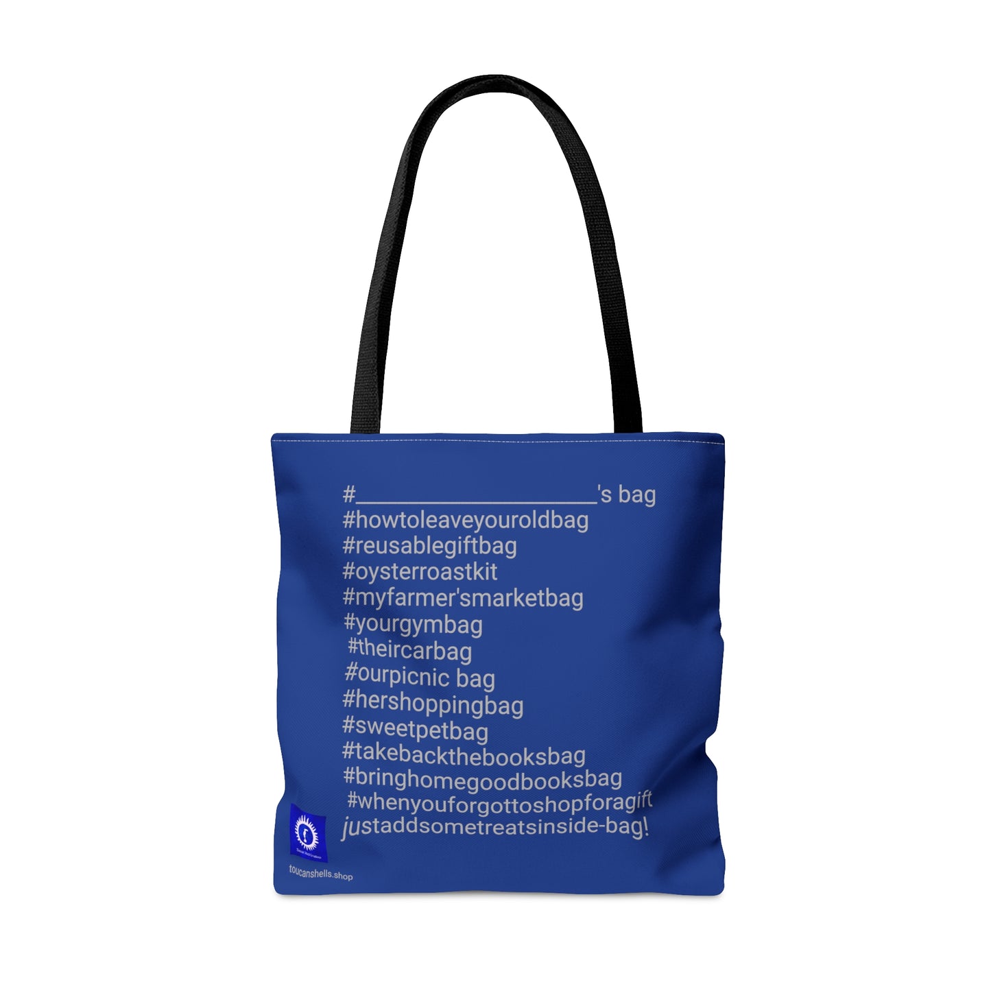 Blue Tote Bag Oyster Couture Oyster Island Queen For Fun Girl Groups, Fall Parties, Oyster Roasts, Re-usable gift bags, Carry all Tote, Isn't She Fun?