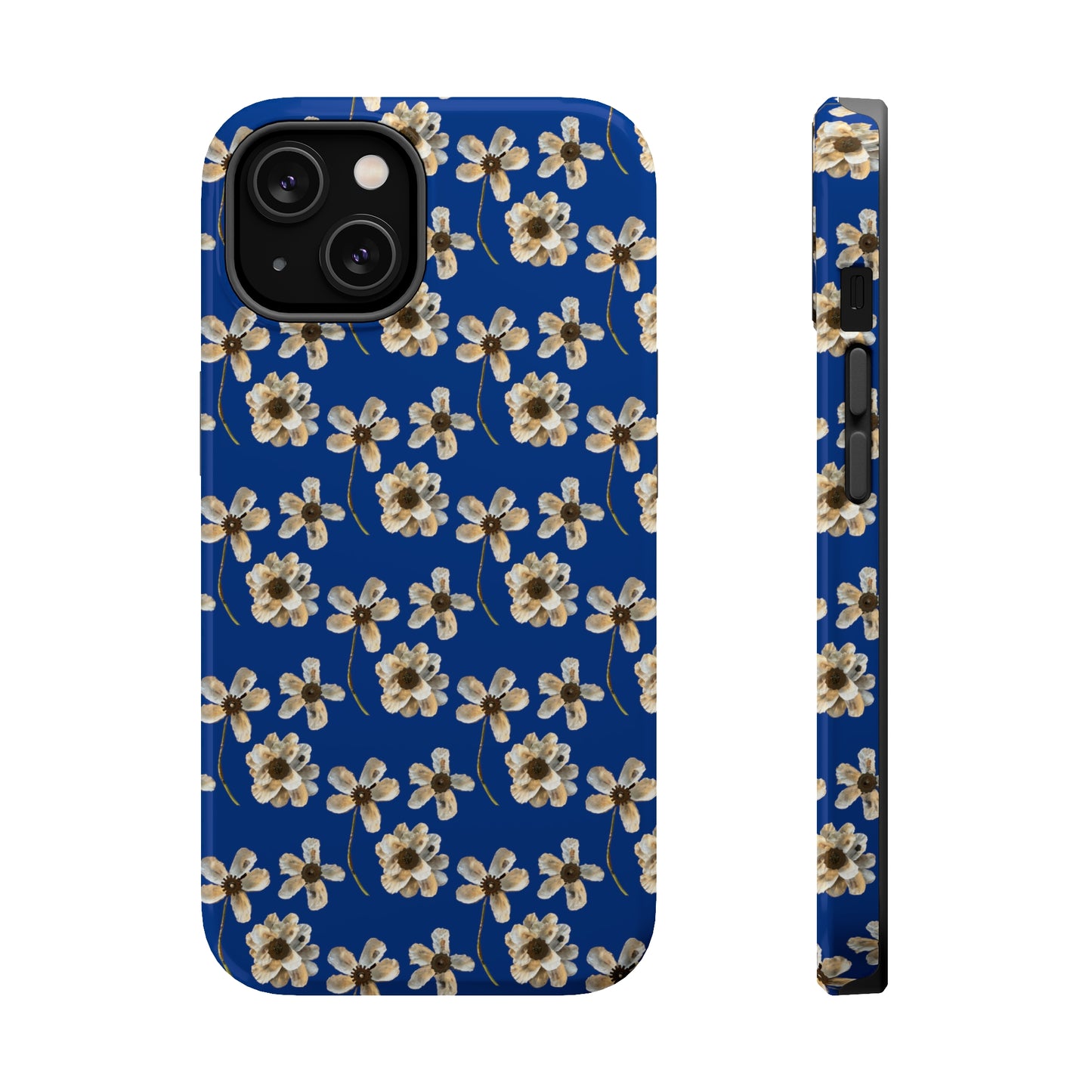 Custom iPhone MagSafe Tough Cases - Whimsy Oyster Petals Blue