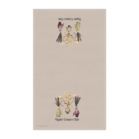 Tea Towel Oyster Shell Queenly Characters Fun Art Prints Towels Great for Chefs and Shuckers Choose Cotton or Polyester