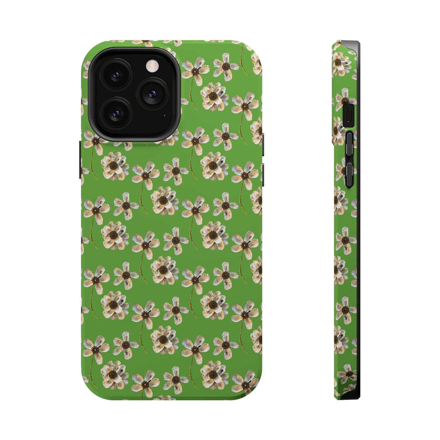 Custom iPhone MagSafe Tough Cases - Whimsy Oyster Petals Green