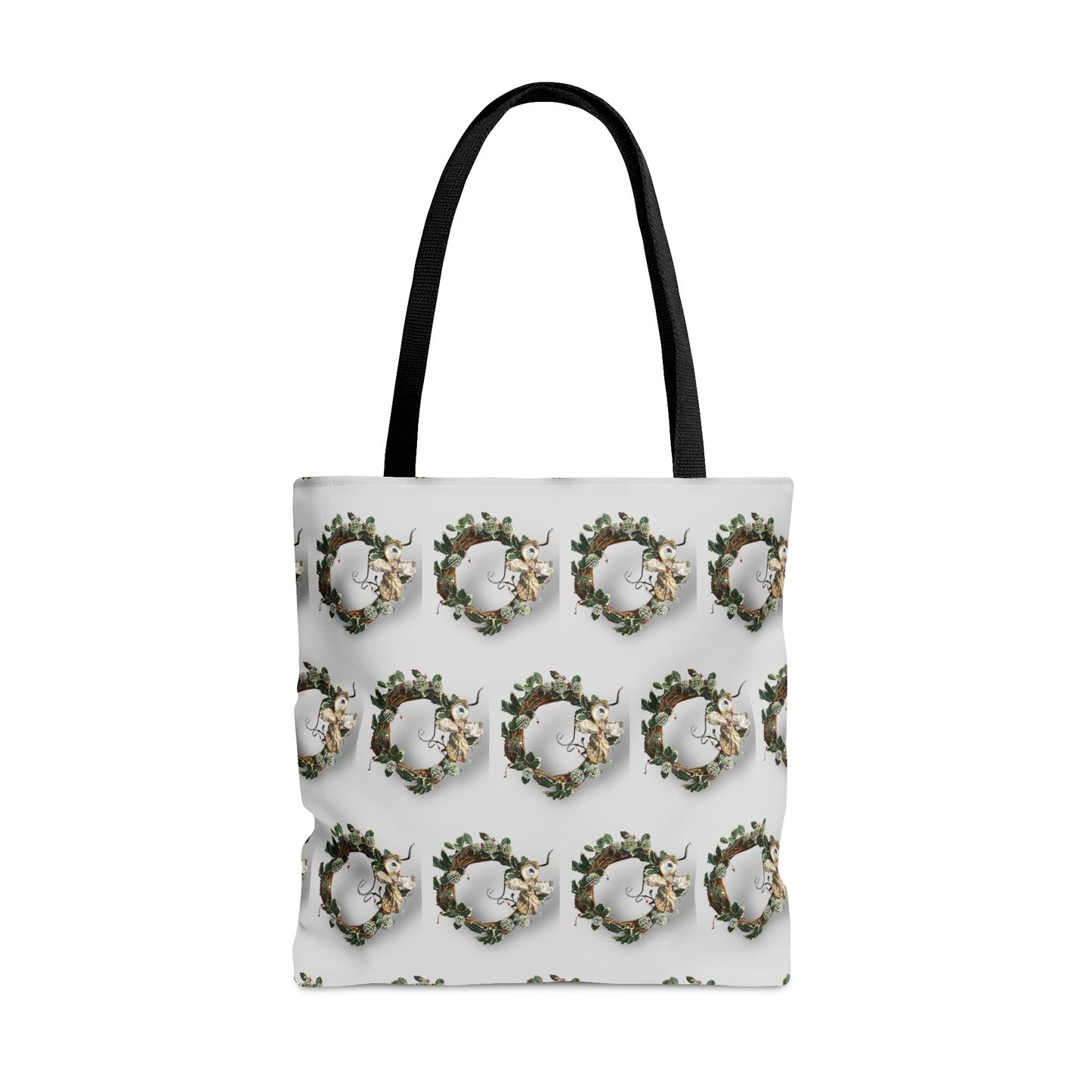 Tote Bag in 3 sizes! Holly and Angel Wreath reusable bag for Girl groups, Wedding parties, Church groups, Club gifts, Shopping, Beach - Holly and Oyster Shell Angel Wreath