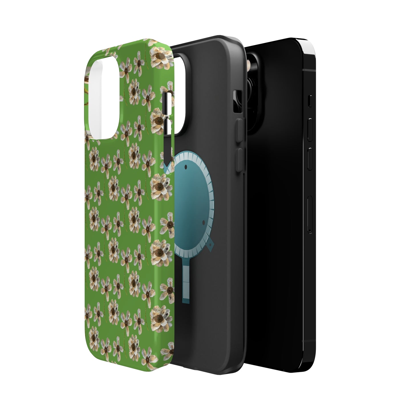 Custom iPhone MagSafe Tough Cases - Whimsy Oyster Petals Green