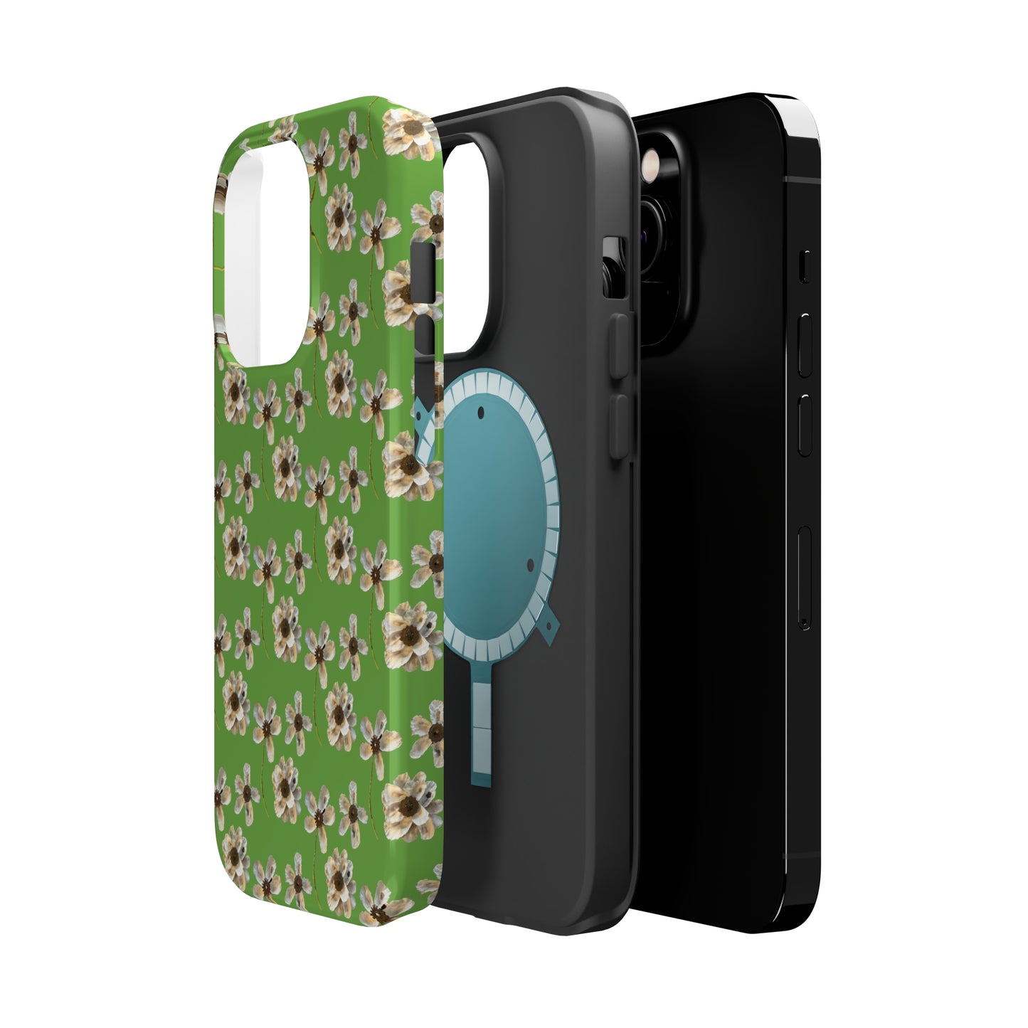 Custom iPhone MagSafe Tough Cases - Whimsy Oyster Petals Green