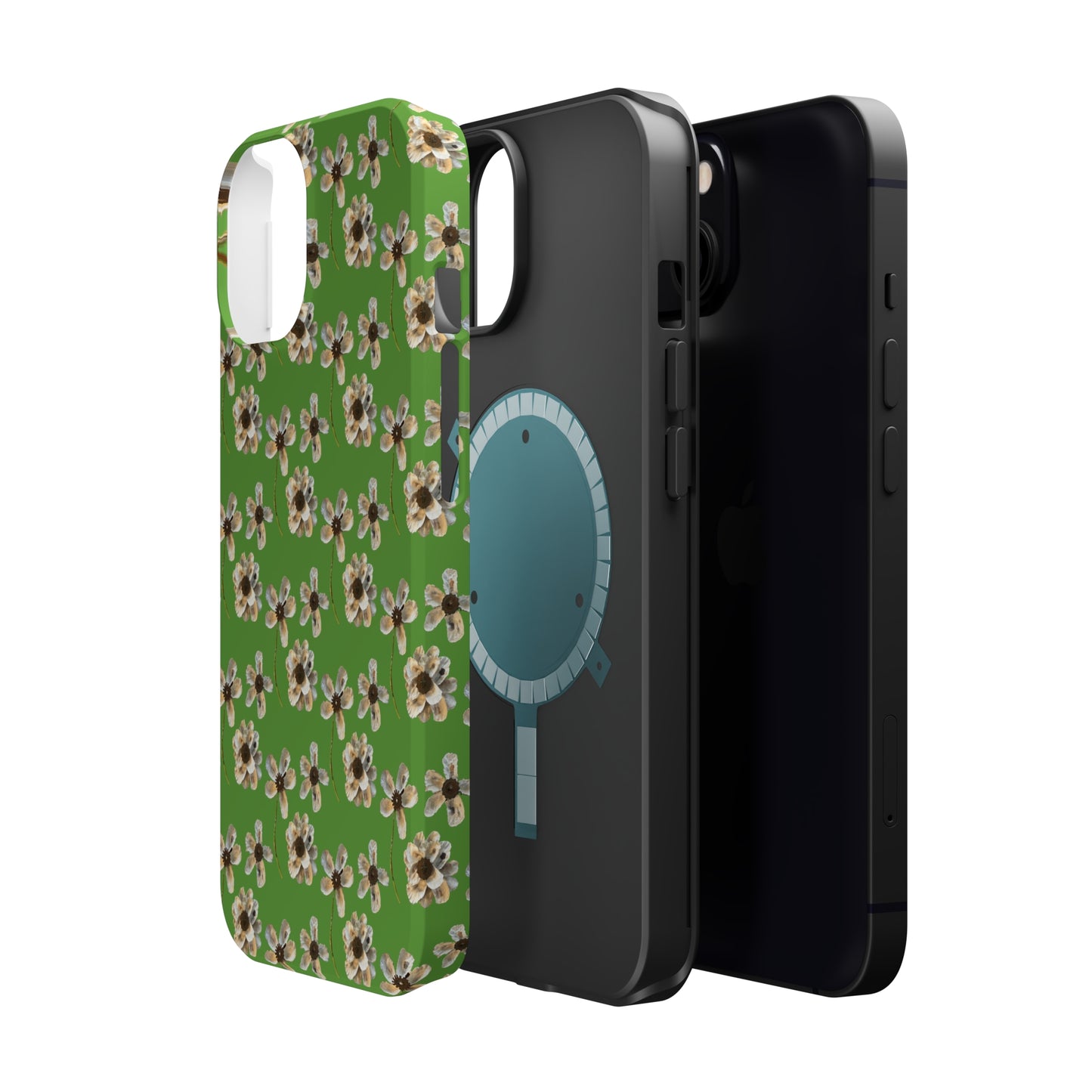 Custom iPhone MagSafe Tough Cases - Whimsy Oyster Petals Green